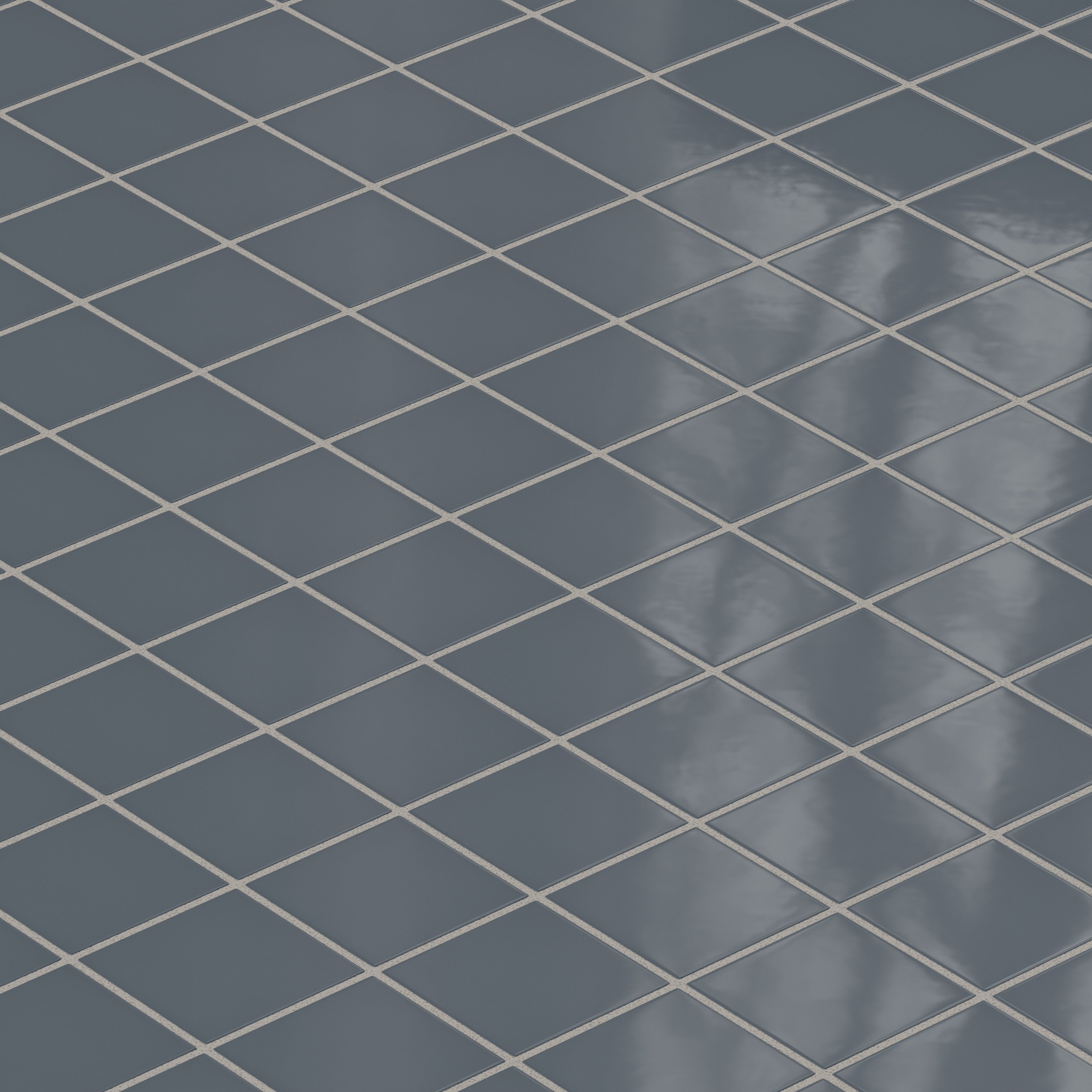 3x3 Straight Set Sheeted Natural Press Ceramic Mosaic Tile in Indigo Gloss