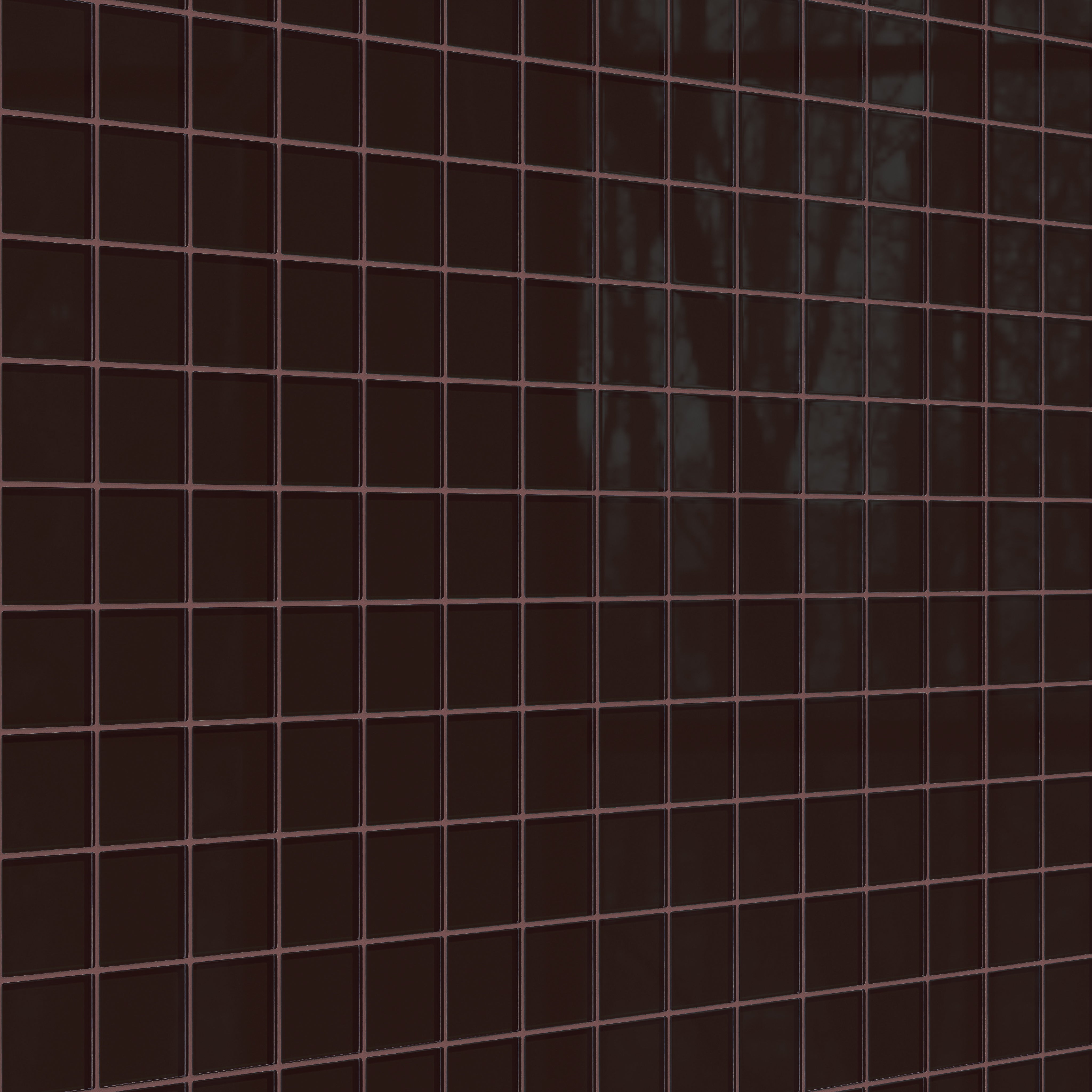 3x3 Straight Set Sheeted Glass Mosaic Tile in Nighthawk Gloss
