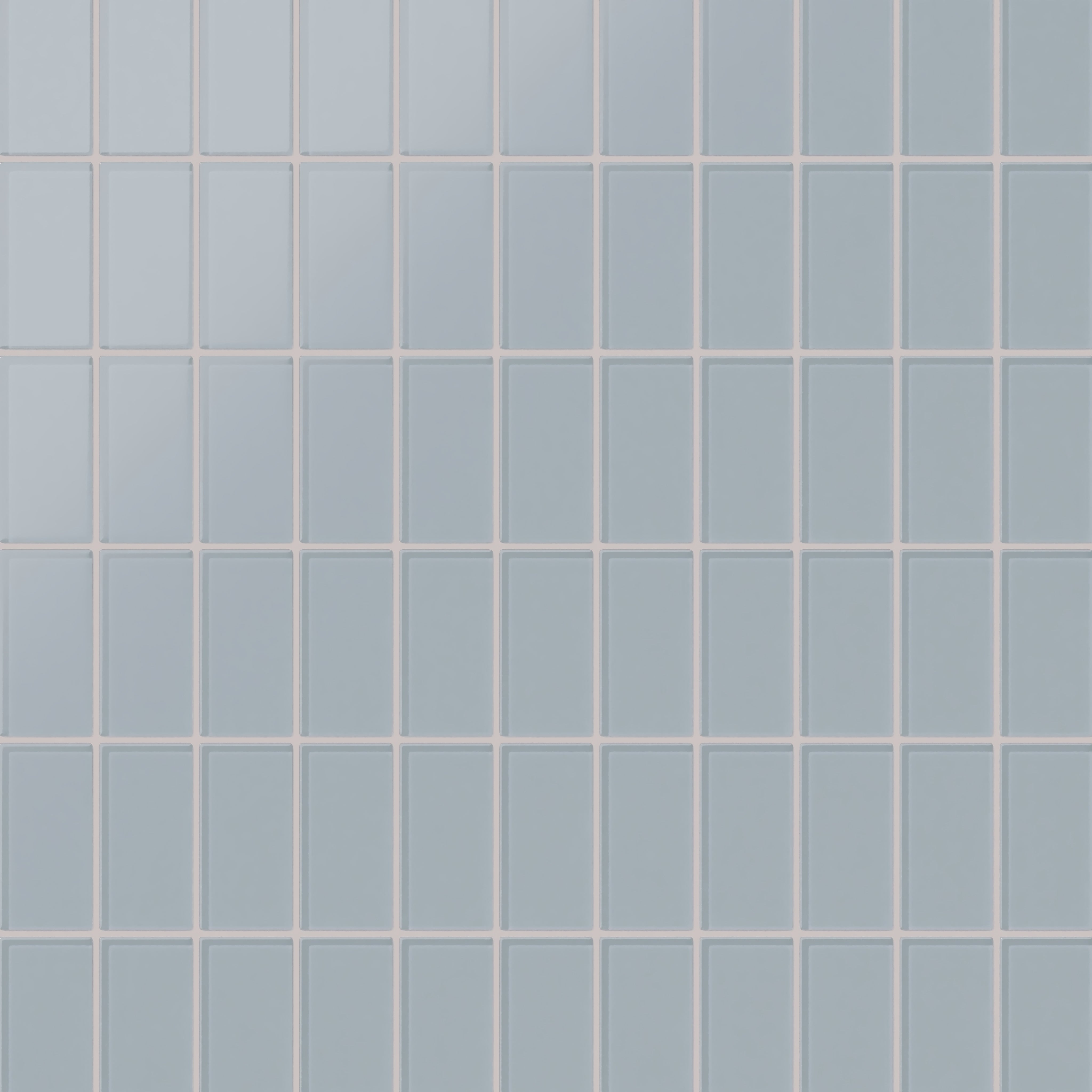 2x4 Straight Set Sheeted Glass Mosaic Tile in Pinyon Jay Matte