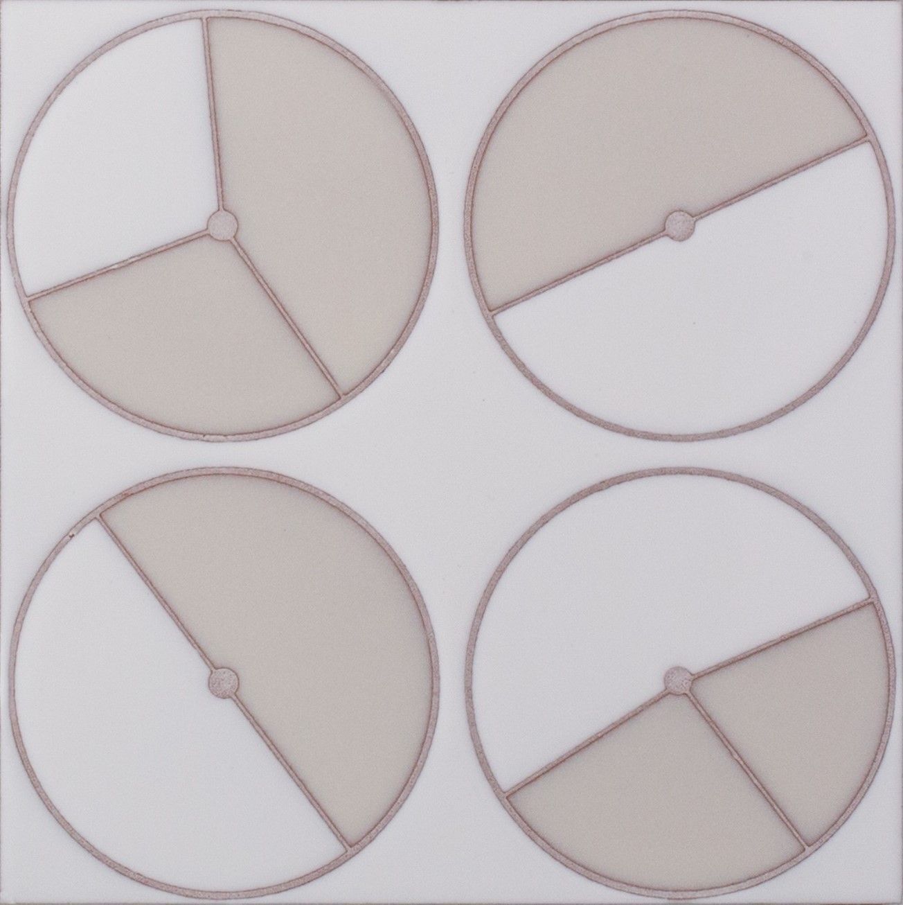 8x8 Handpainted Tile Arable in White Motif