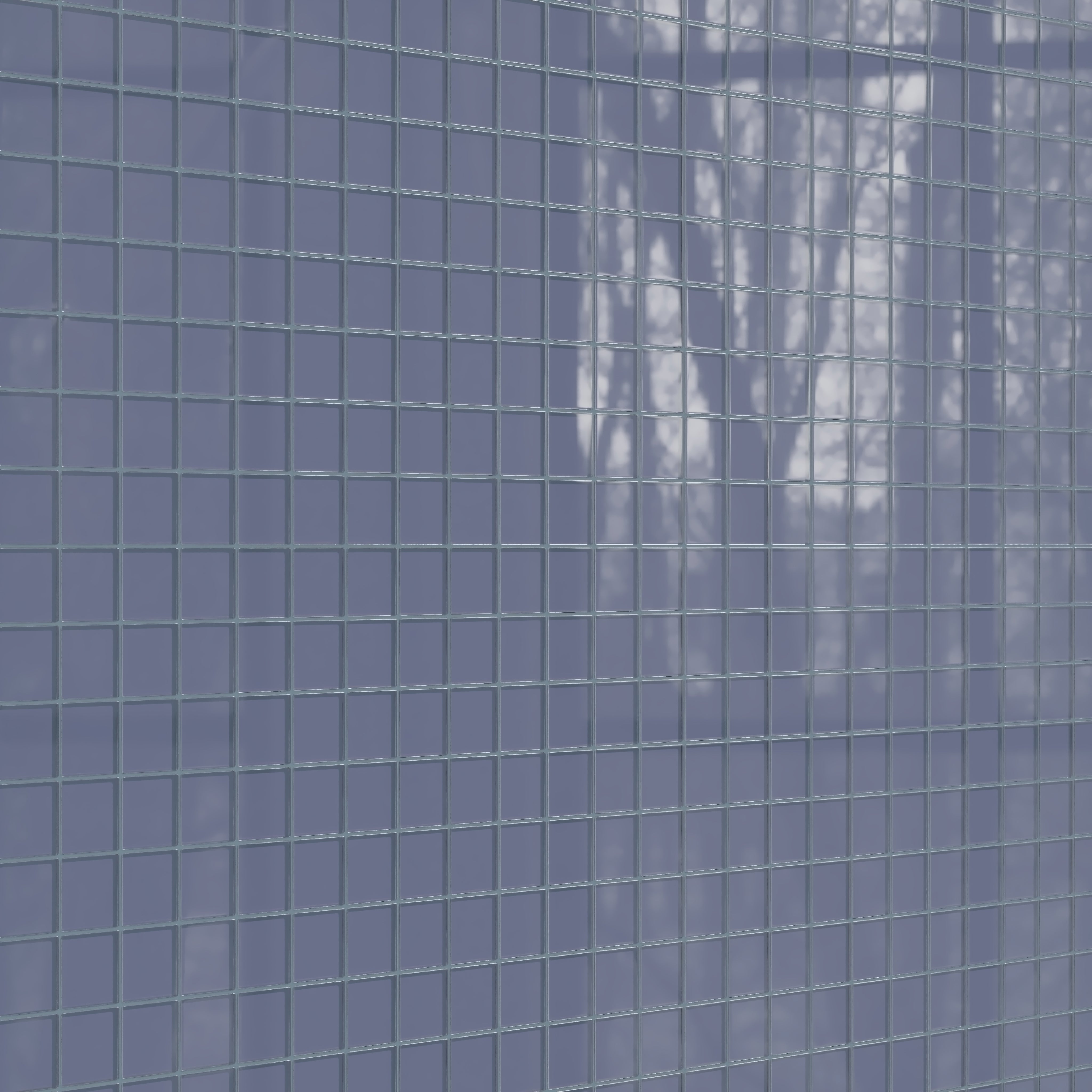3x3 Straight Set Sheeted Glass Mosaic Tile in Nuthatch Gloss
