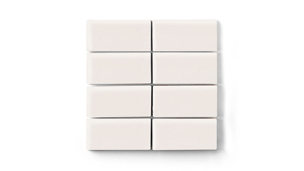 2x4 Straight Set Sheeted Original Ceramic Mosaic Tile in Feldspar Gloss