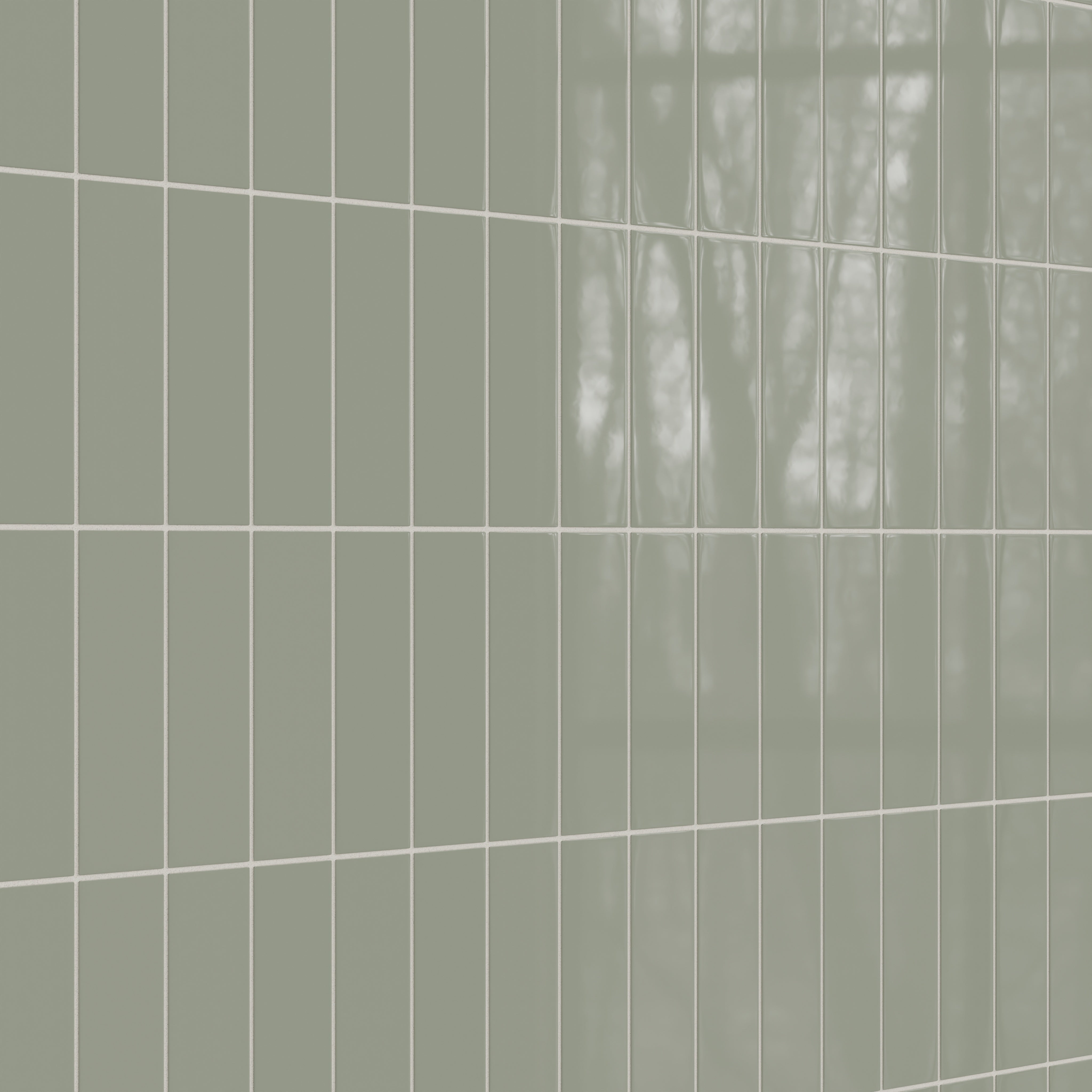 3x9 Natural Press Ceramic Tile in Terre Verte Gloss