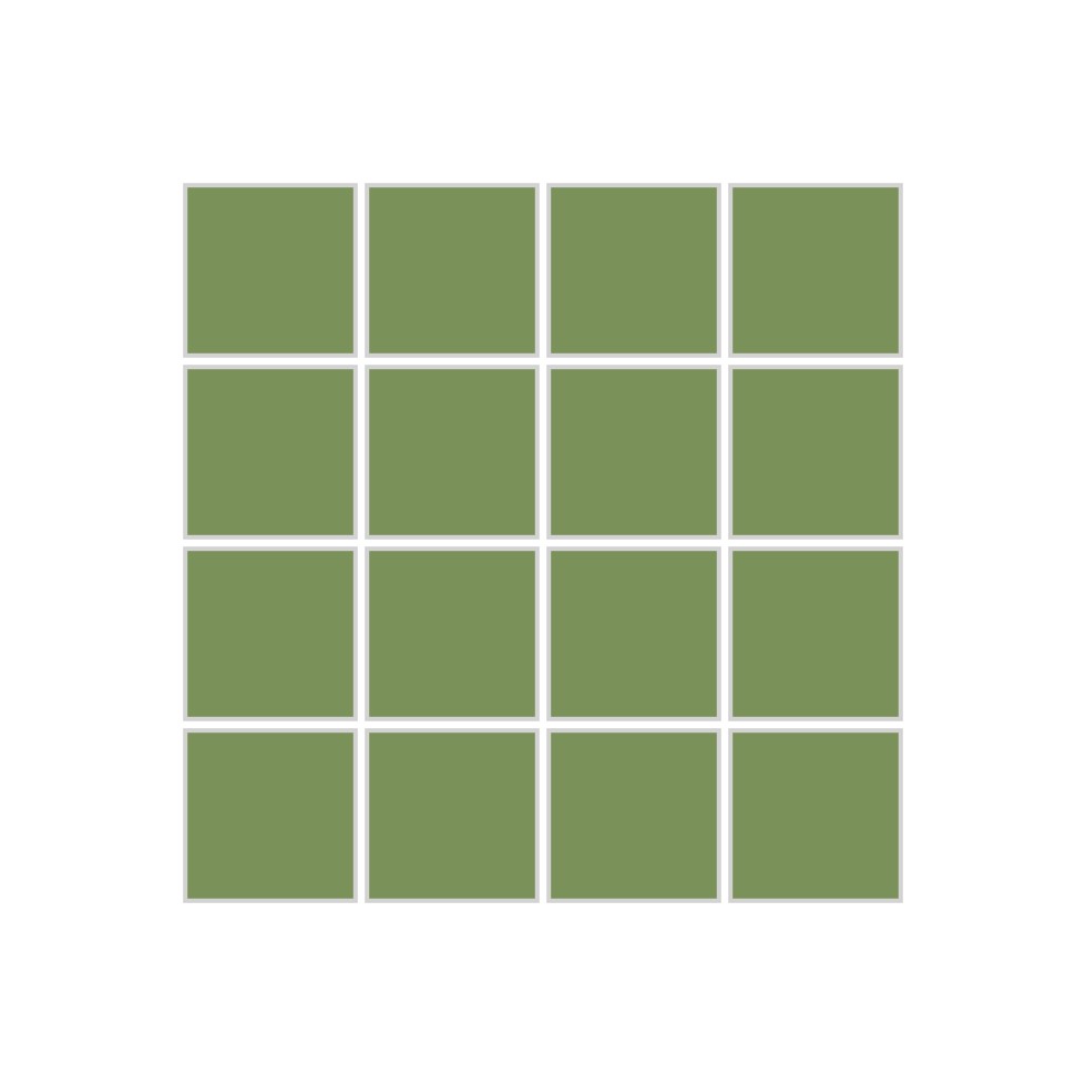 2x2 Straight Set Sheeted Original Ceramic Mosaic Tile in Kelp Matte