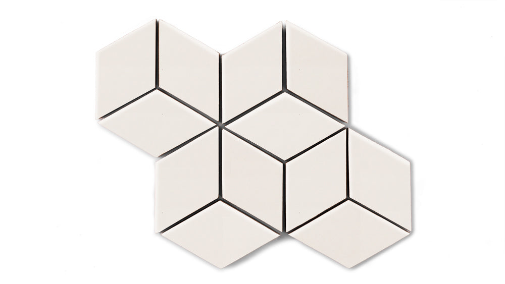 Small Diamond Sheeted - Escher Original Ceramic Mosaic Tile in Feldspar Gloss