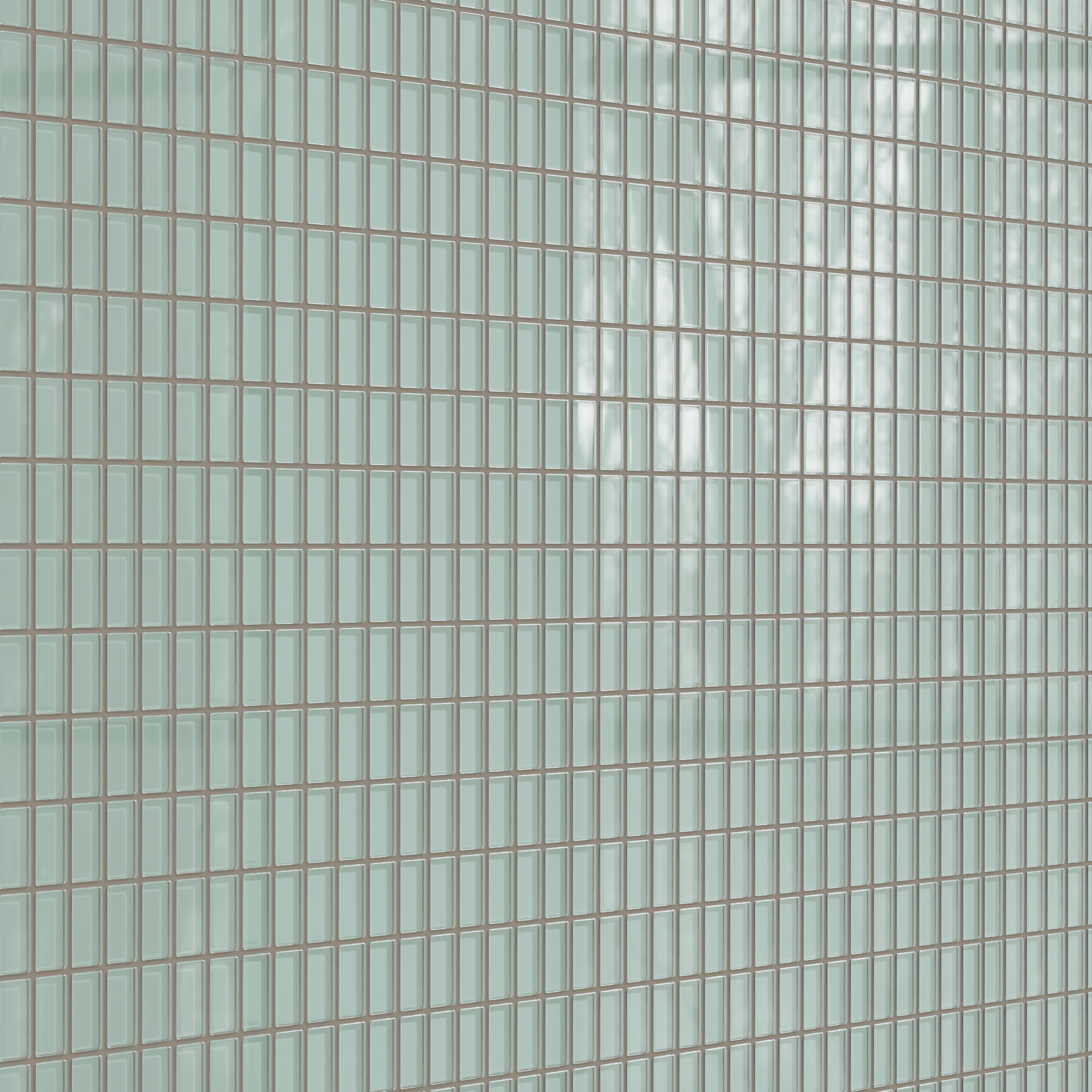 1x2 Straight Set Sheeted Glass Mosaic Tile in Kingfisher Gloss