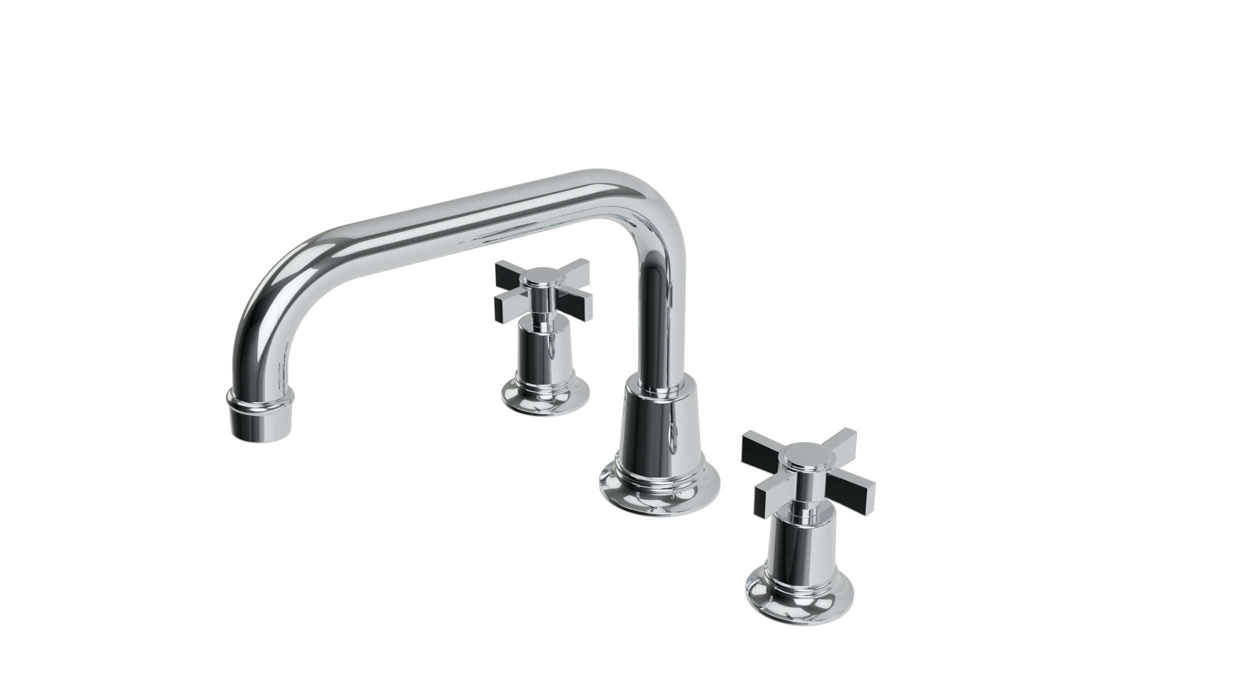 Emerson Two Handle Deck Mount Squaretop Bath Trim with Defined Cross Handles