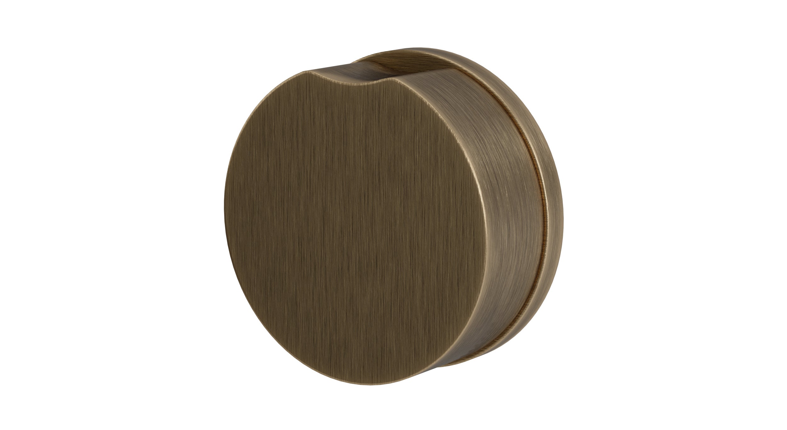 Foundry One Handle Wall Mount Diverter/Volume Control Shower Trim with Barrel Knob Handle in Antique Brass