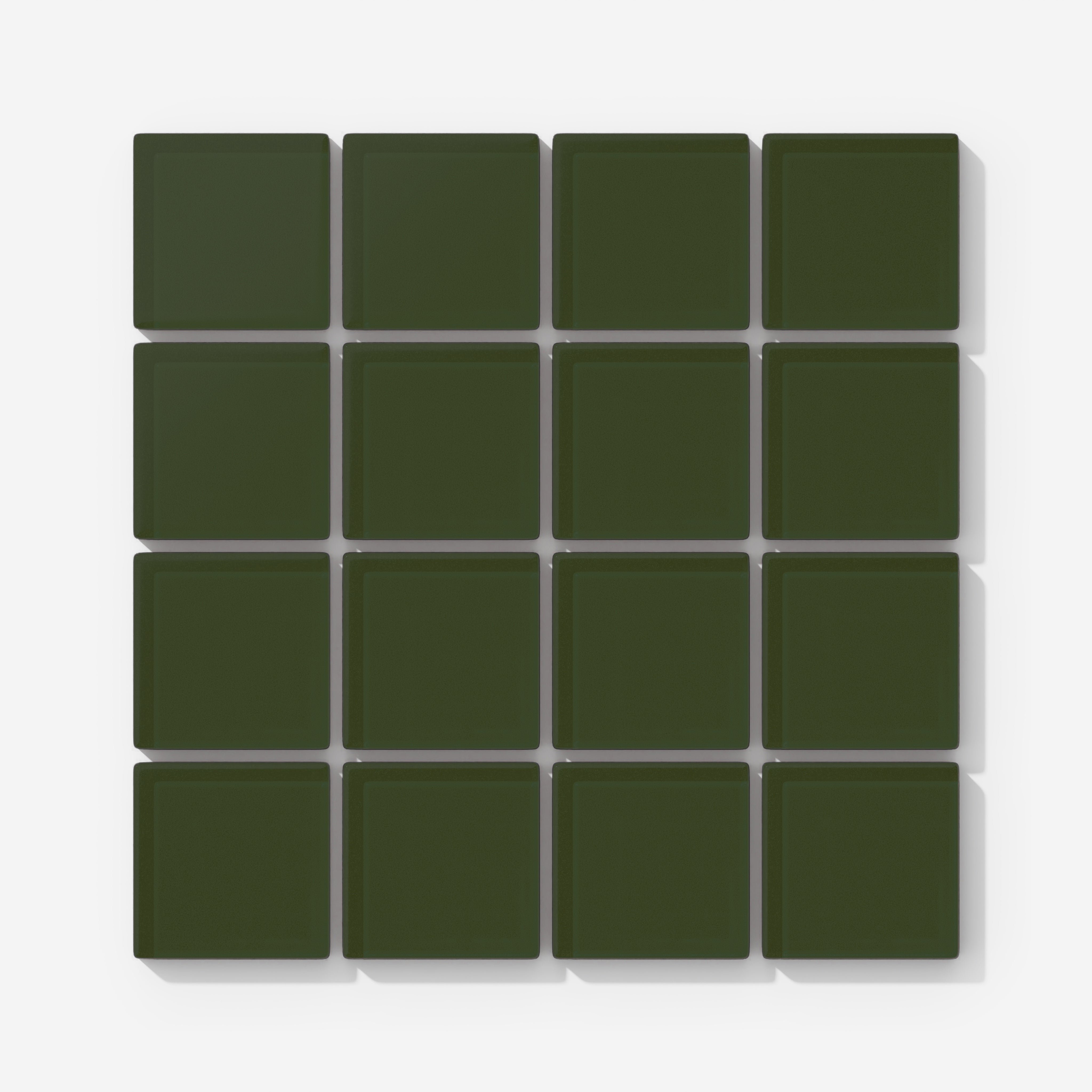 2x2 Straight Set Sheeted Glass Mosaic Tile in Starling Matte