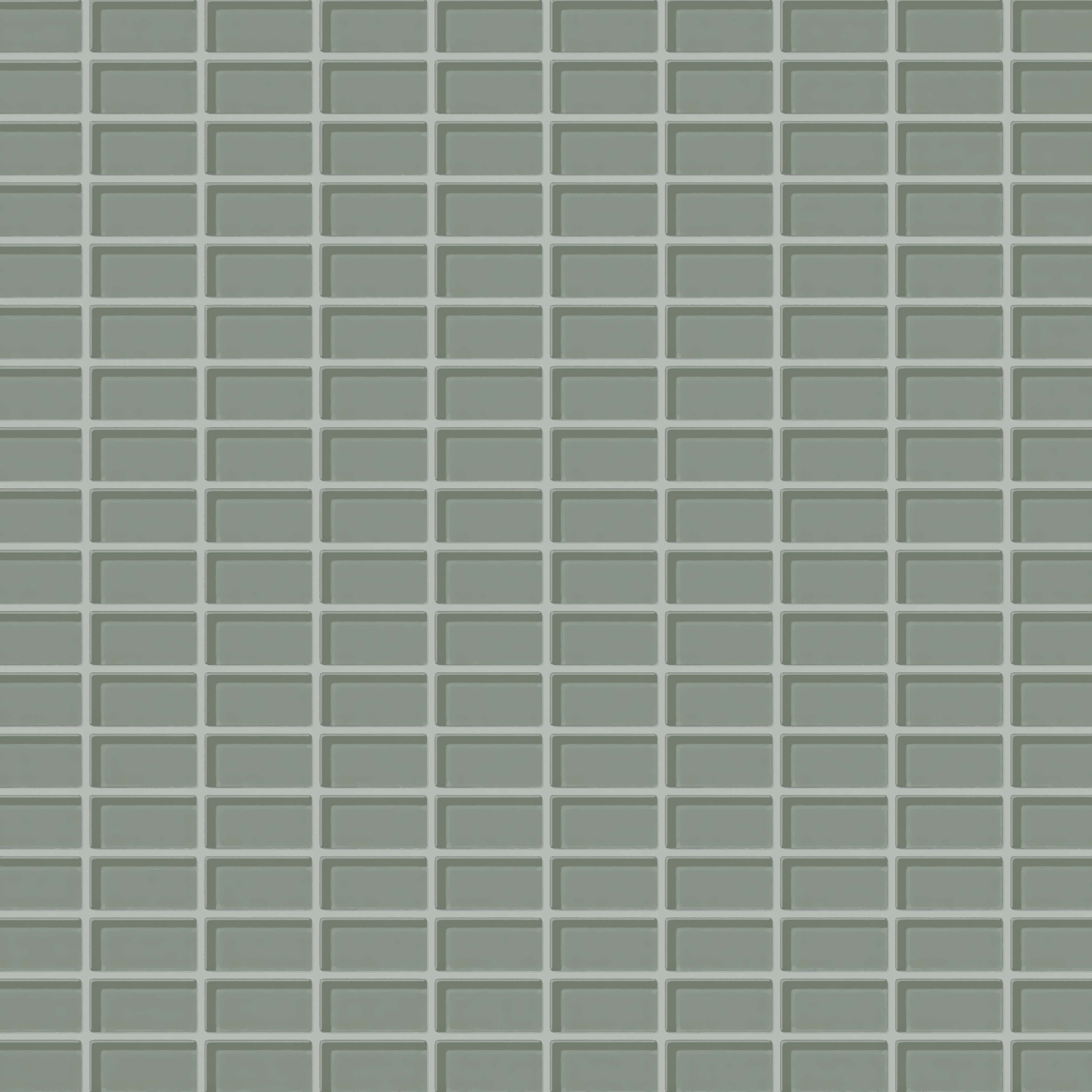 1x2 Straight Set Sheeted Glass Mosaic Tile in Hummingbird Gloss