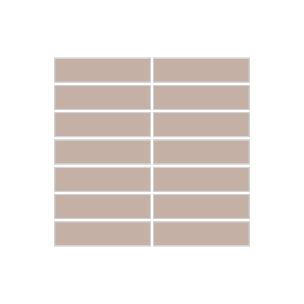 1x4 Straight Set Sheeted Original Ceramic Mosaic Tile in Sweet Pea Matte
