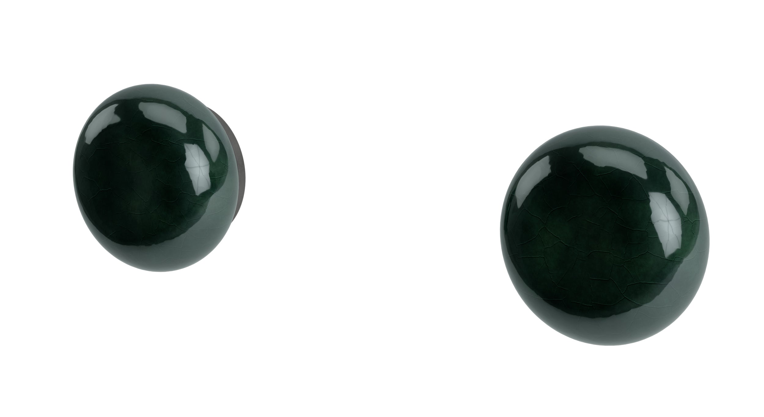 Foundry Two Handle Wall Mount Bath Trim with Pebble Ceramic Knob Handles in Blackened Nickel