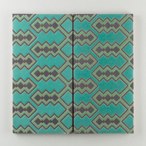 6x12 Handpainted Tile Marrakech Lace in Cool Motif