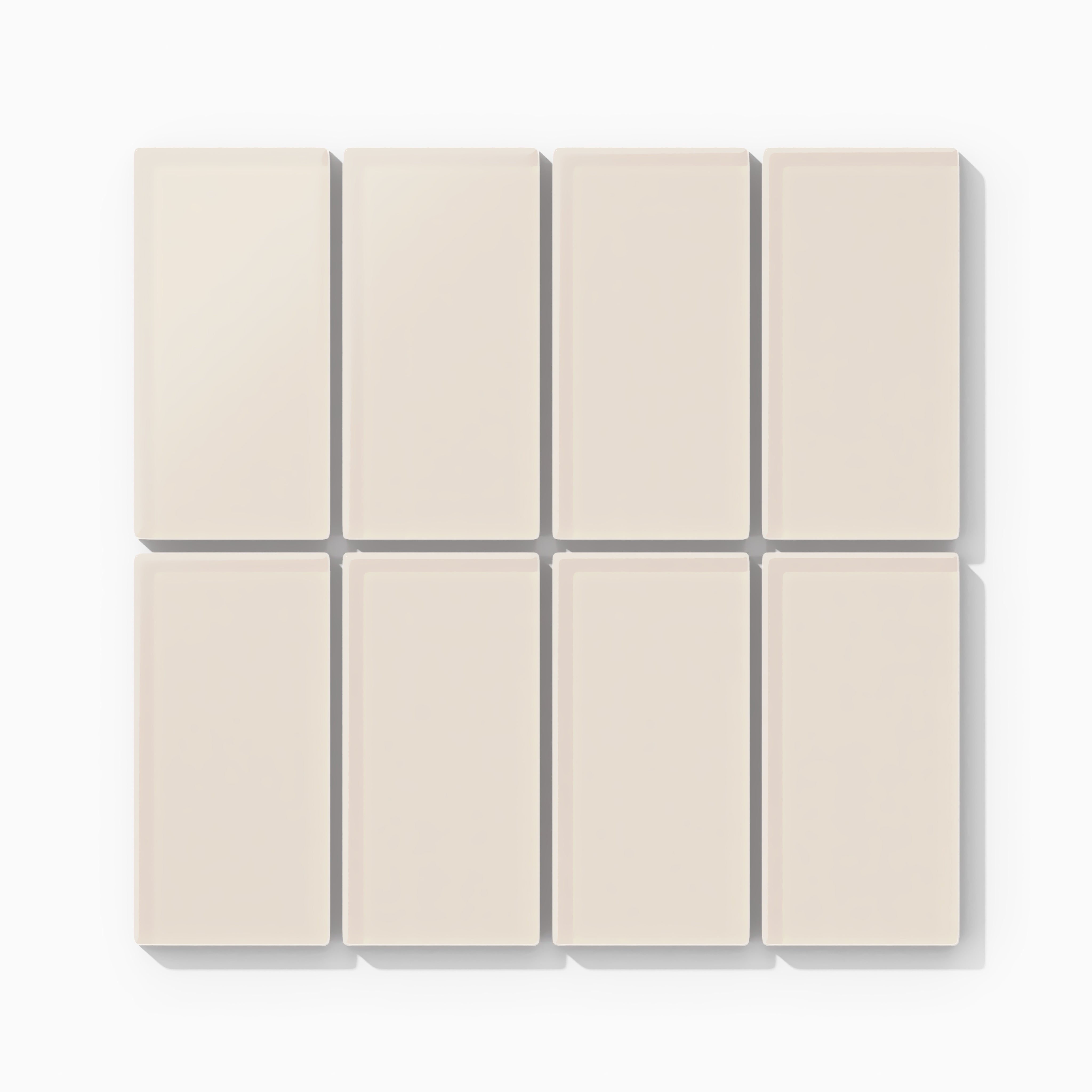 2x4 Straight Set Sheeted Glass Mosaic Tile in Sandpiper Matte
