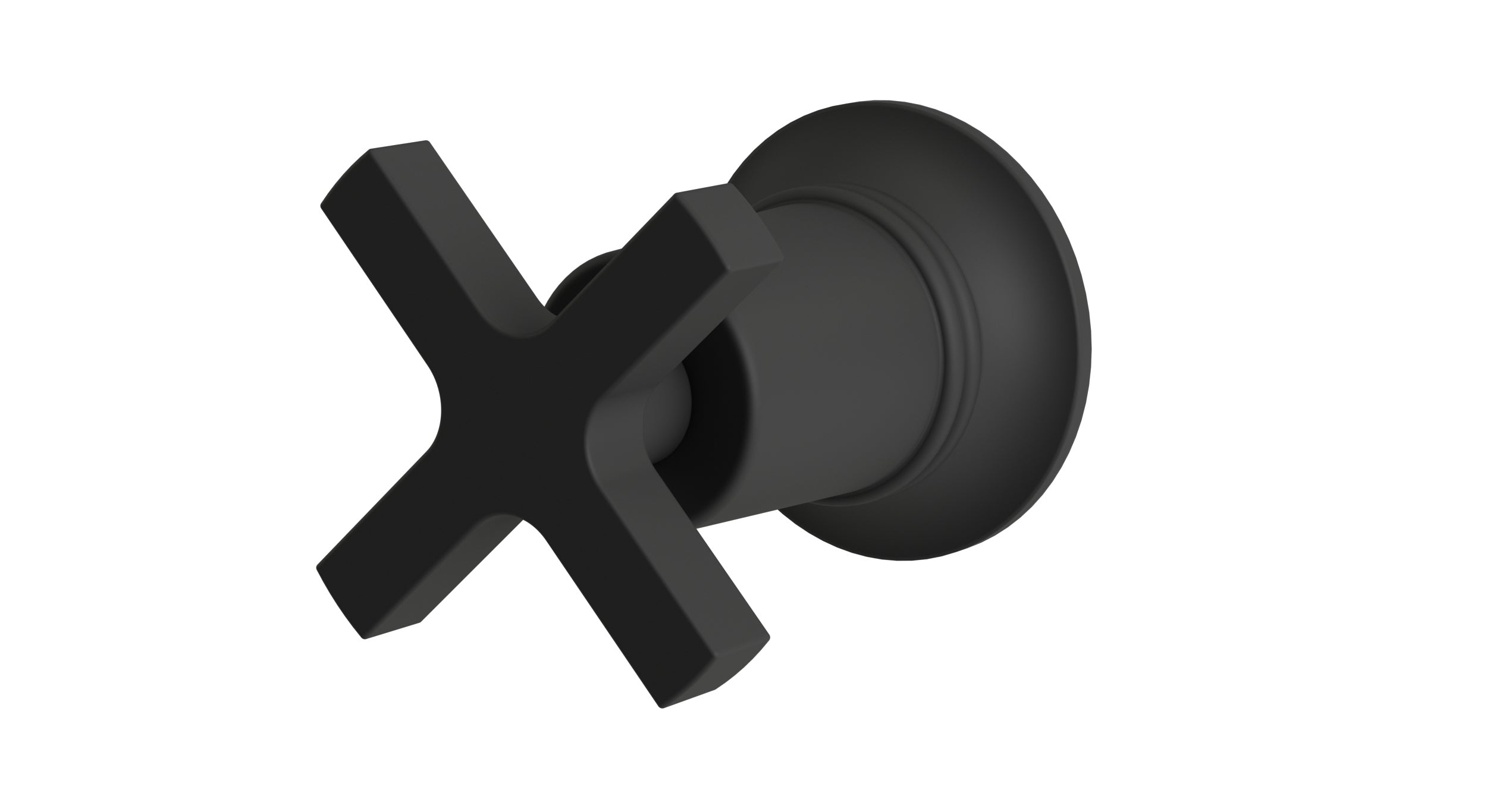 Emerson One Handle Wall Mount Diverter/Volume Control Shower Trim with Classic Cross Handle in Matte Black