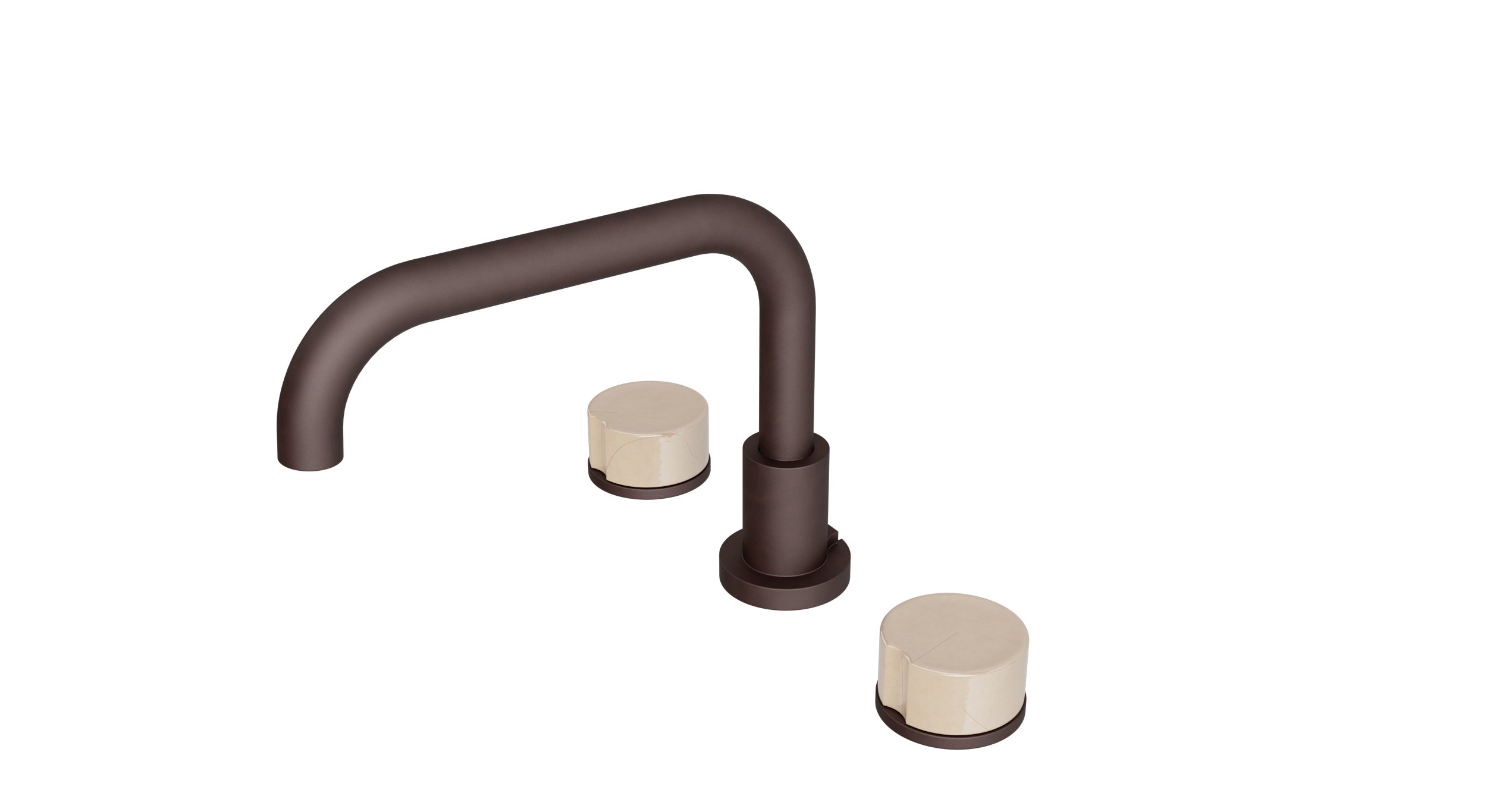 Foundry Two Handle Deck Mount Squaretop Bath Trim with Groove Ceramic Knob Handles in Architectural Copper
