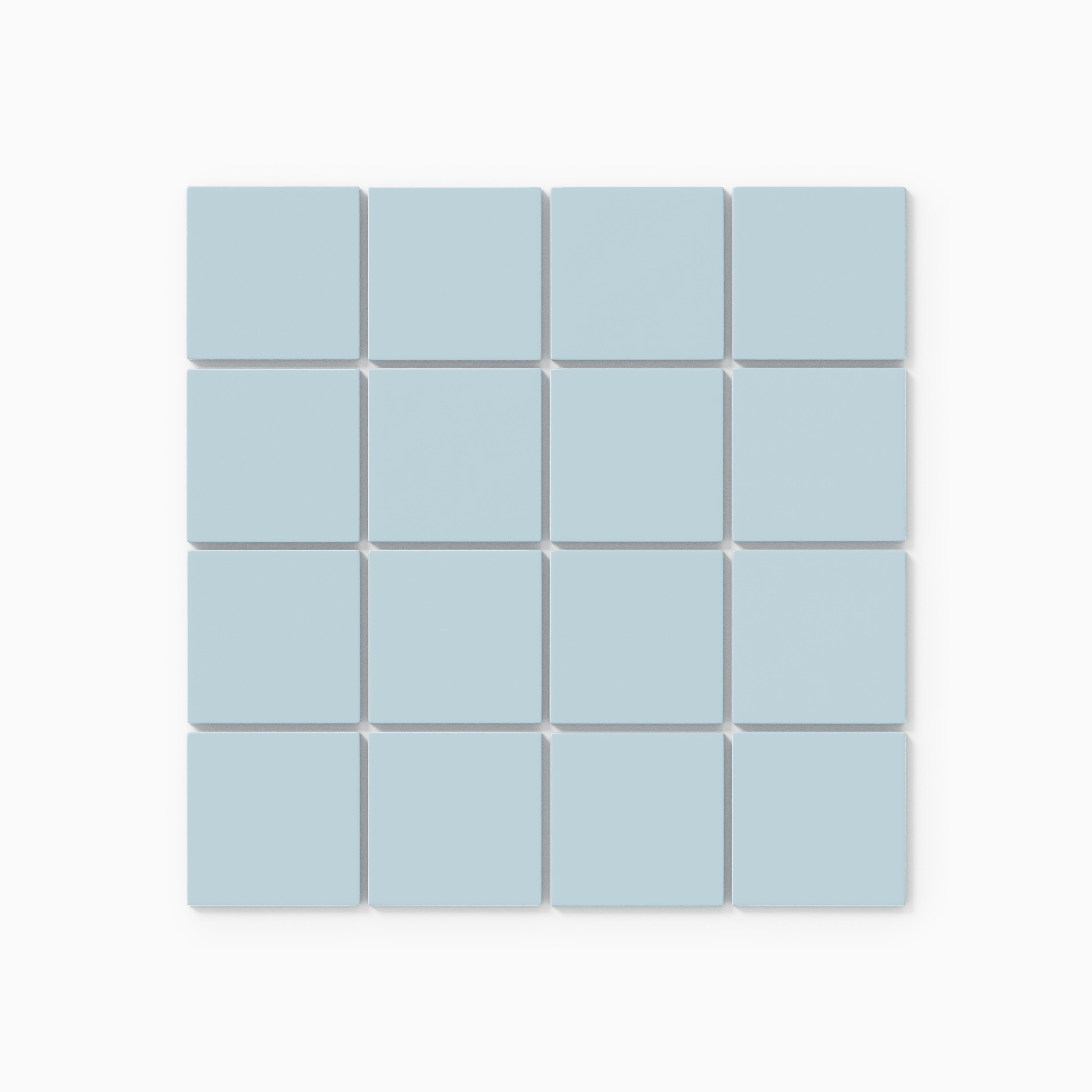 3x3 Straight Set Sheeted Natural Press Ceramic Mosaic Tile in Egyptian Blue Gloss