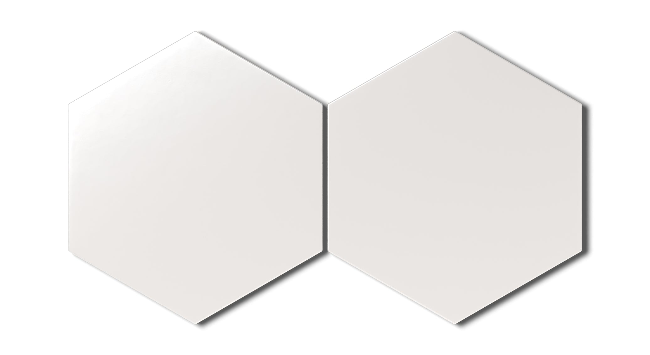 8" Hexagon Natural Press Ceramic Tile in Flake White Matte