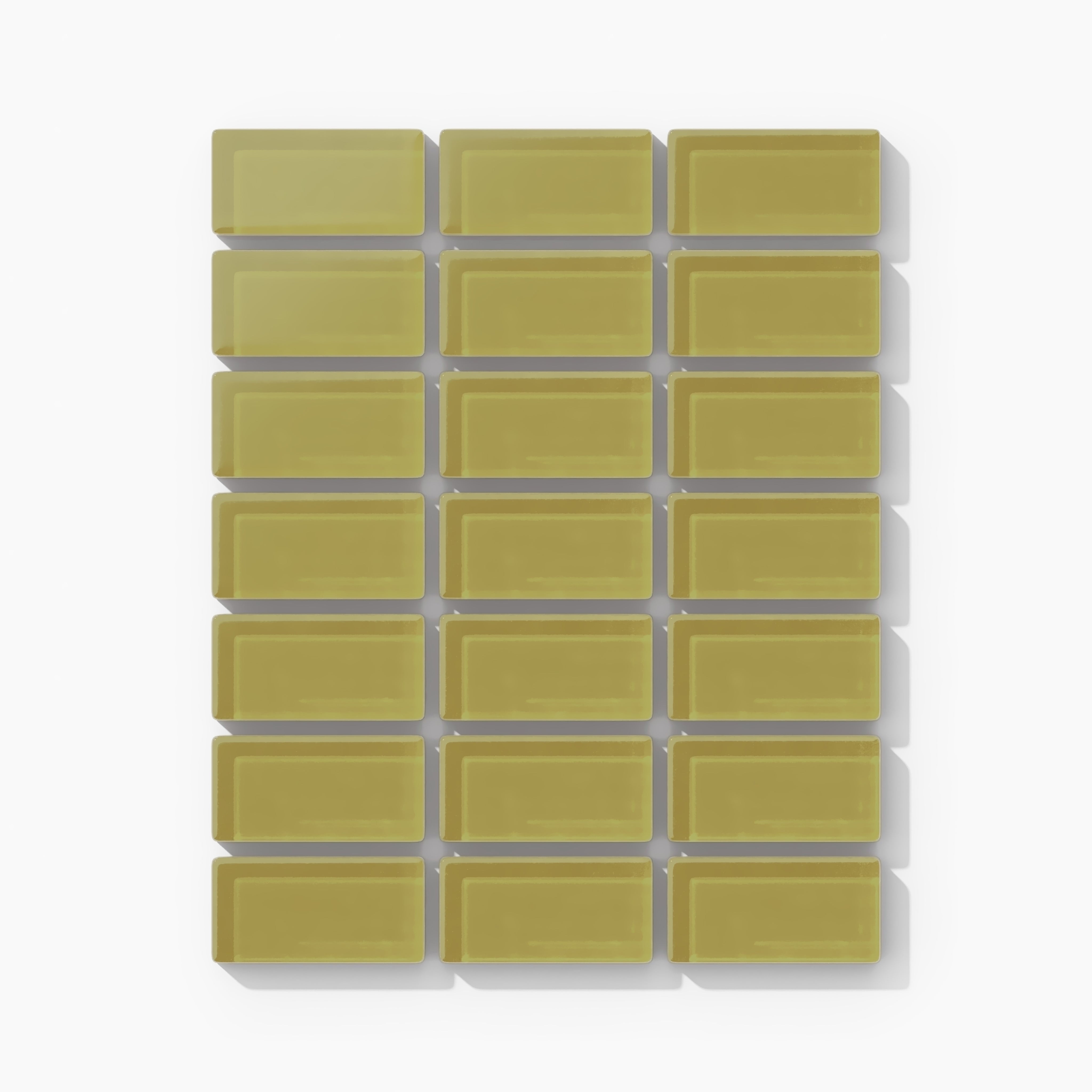 1x2 Straight Set Sheeted Glass Mosaic Tile in Pine Siskin Matte