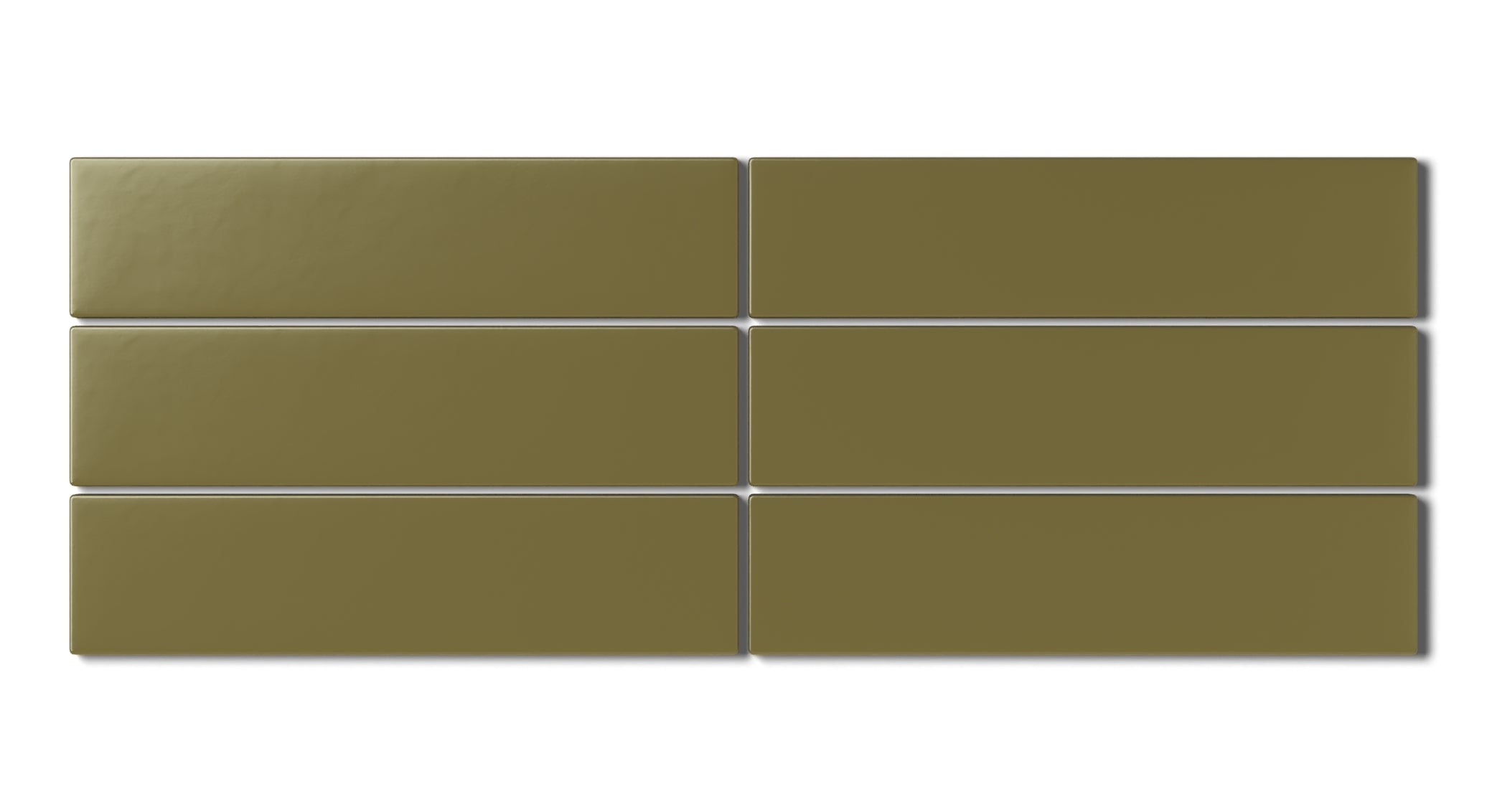 2x8 Natural Press Ceramic Tile in Sap Green Matte