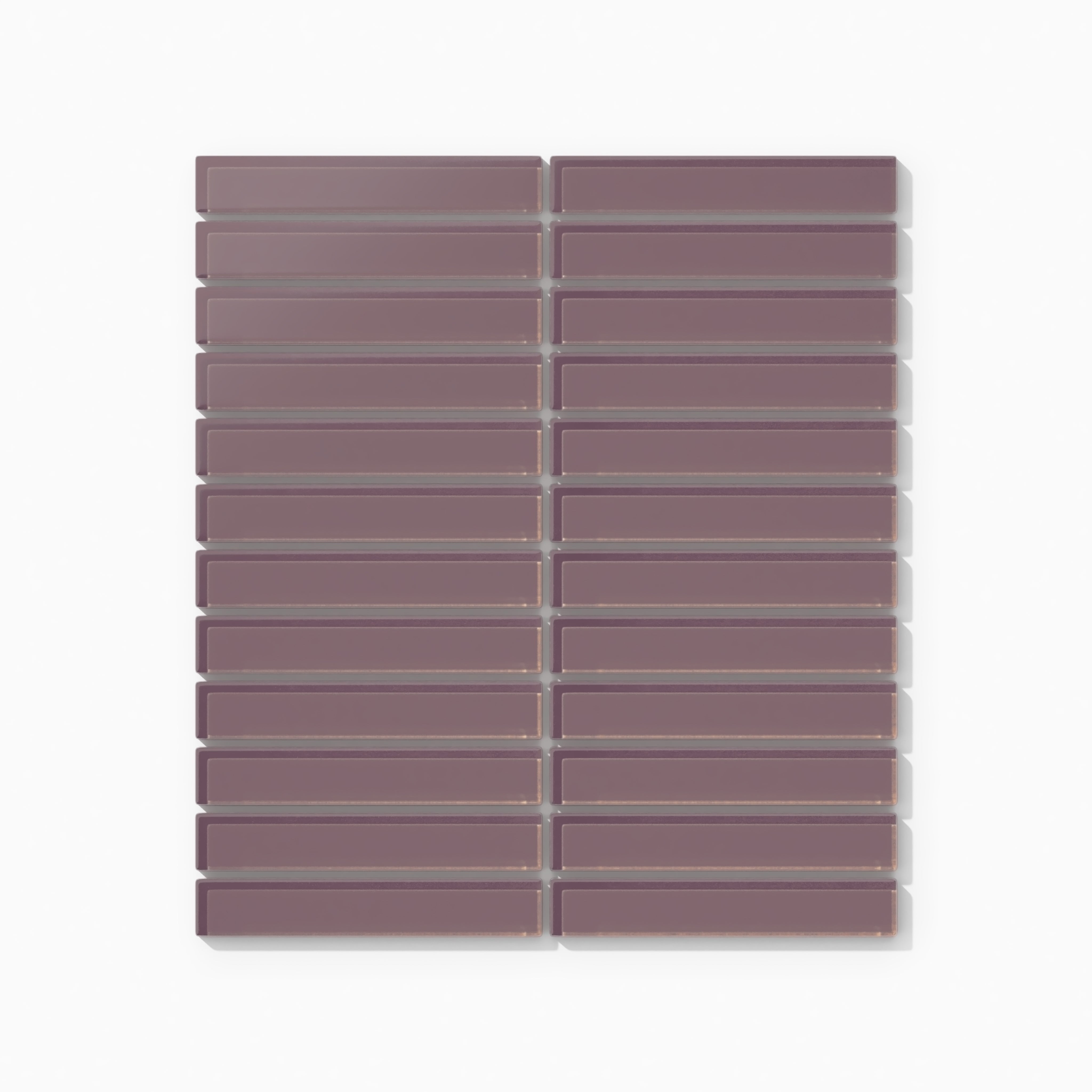 1x6 Straight Set Sheeted Glass Mosaic Tile in Crane Matte