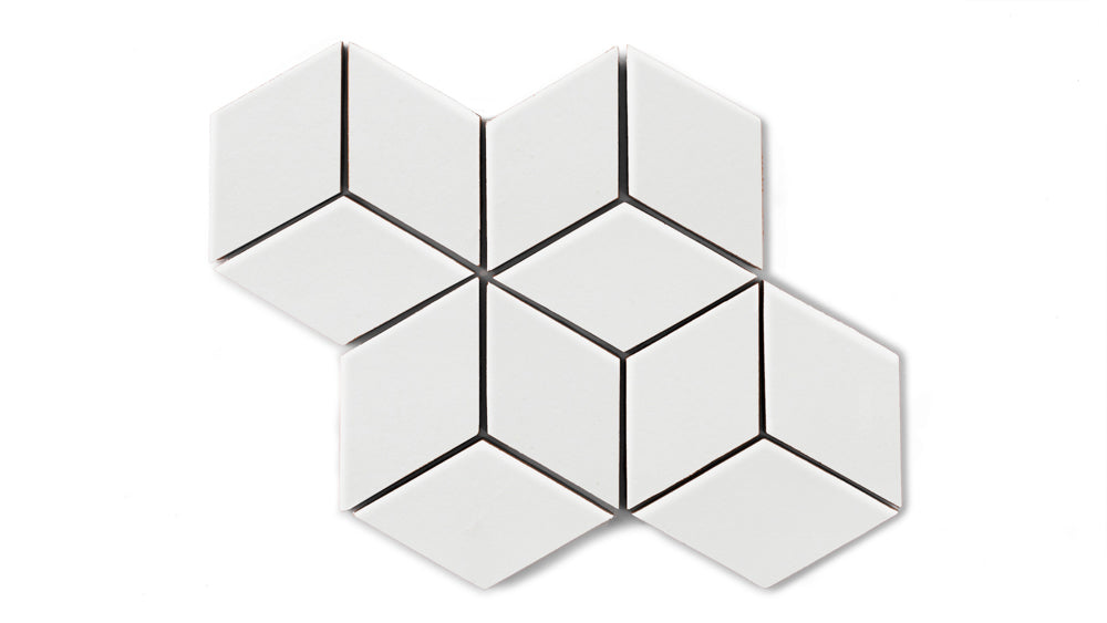 Small Diamond Sheeted - Escher Original Ceramic Mosaic Tile in Frost Matte
