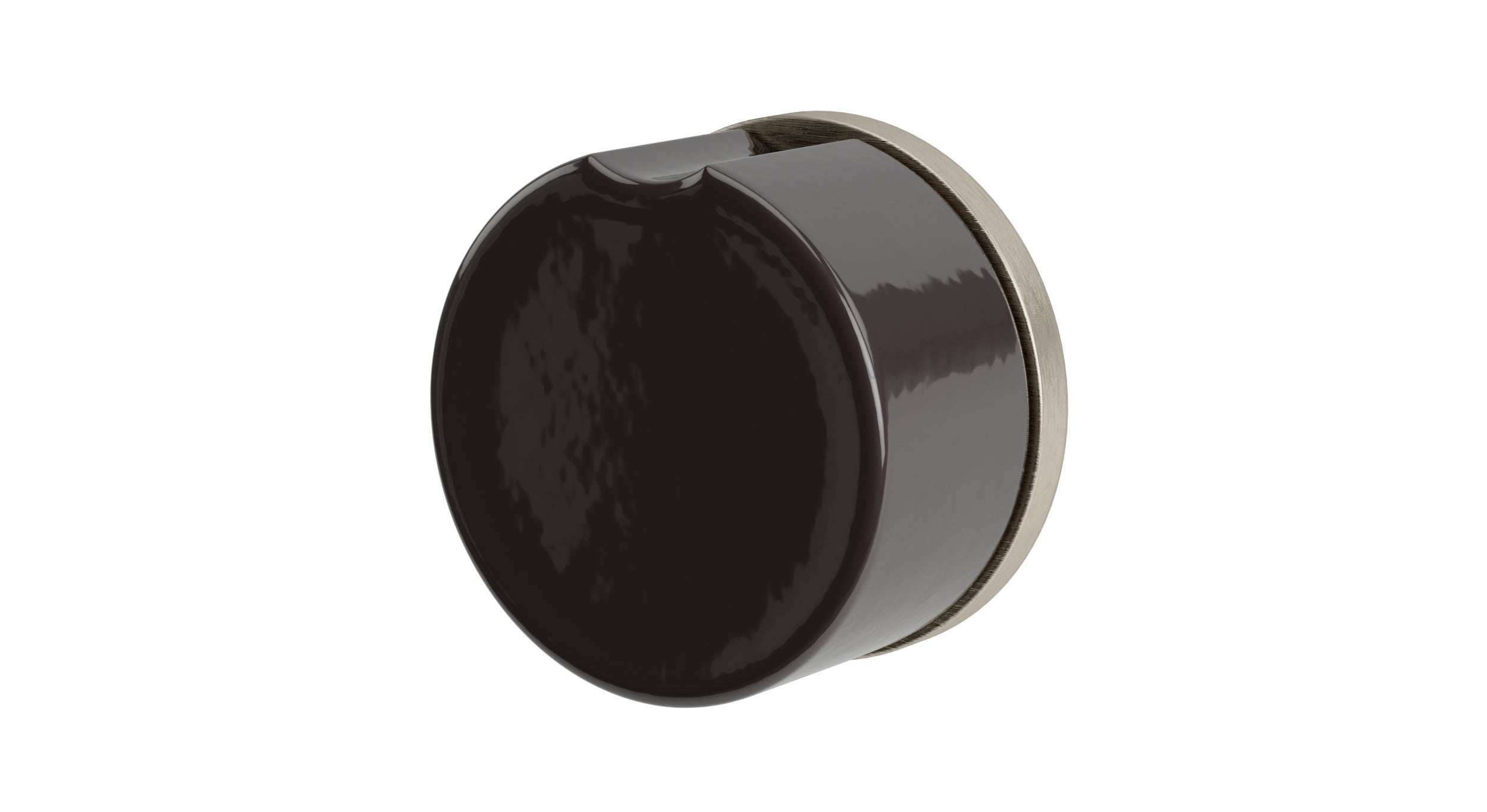 Foundry One Handle Wall Mount Diverter/Volume Control Shower Trim with Groove Ceramic Knob Handle in Satin Nickel