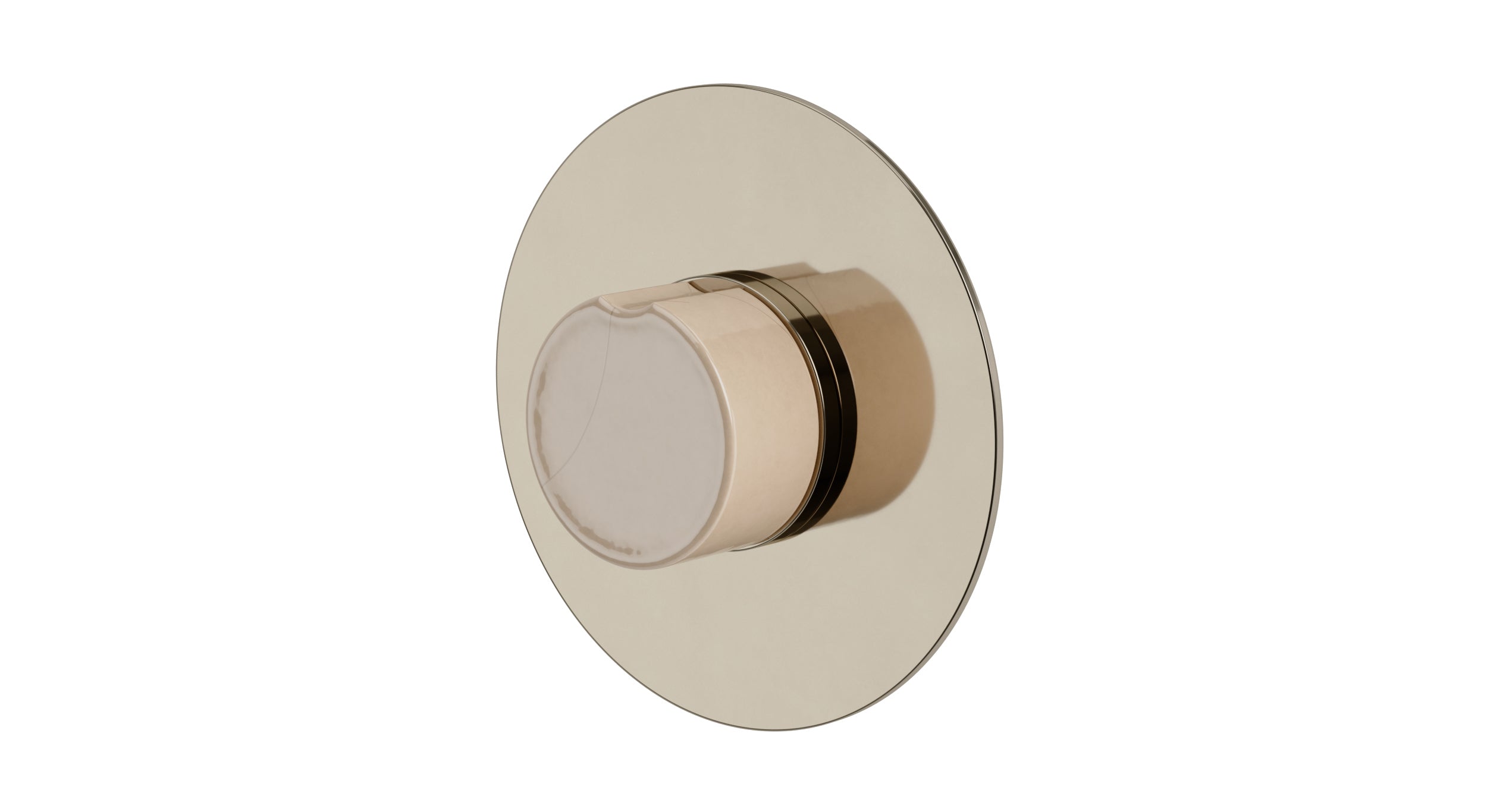 Foundry One Handle Wall Mount Shower Trim with Groove Ceramic Knob Handle in Polished Nickel