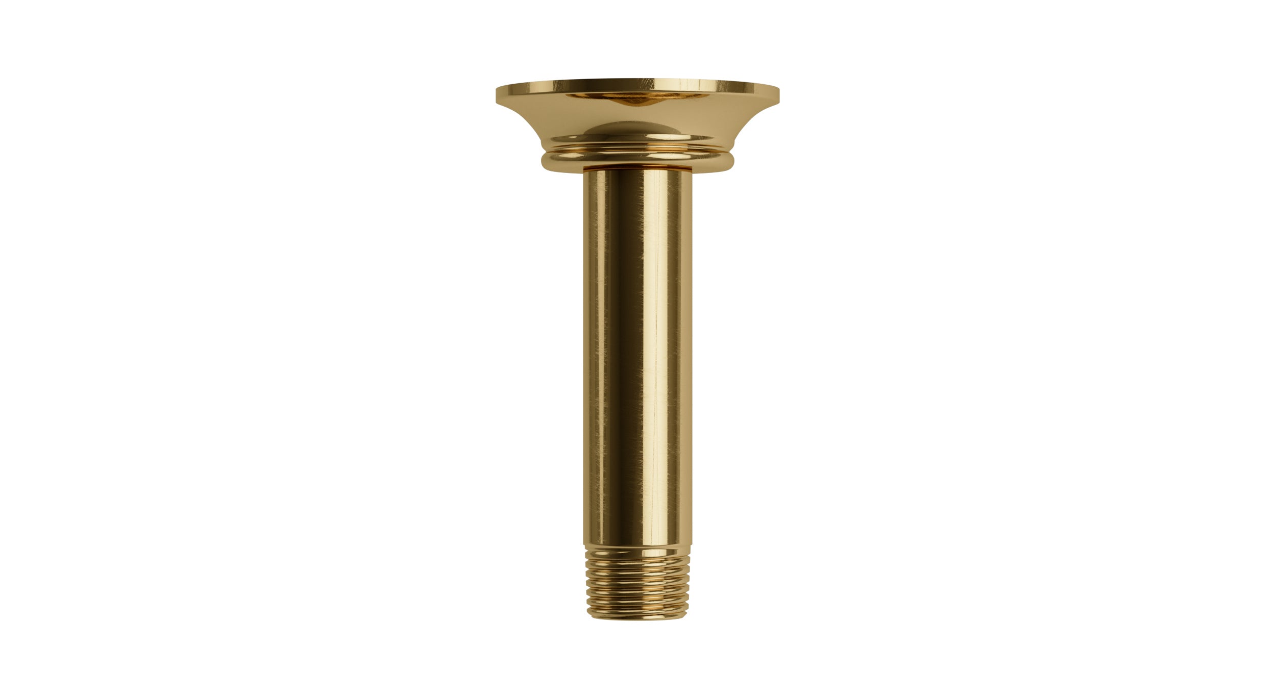 Emerson 4" Straight Shower Arm with Flange in Uncoated Polished Brass