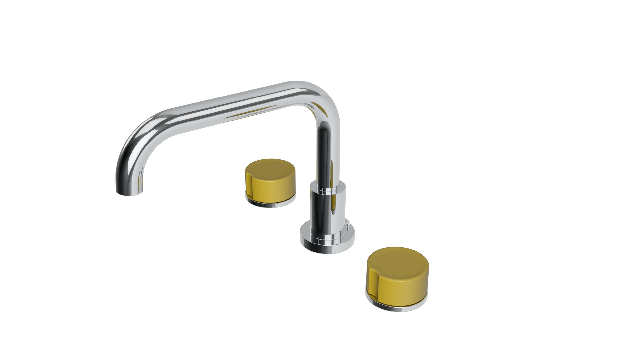Foundry Two Handle Deck Mount Squaretop Bath Trim with Groove Ceramic Knob Handles in Polished Chrome