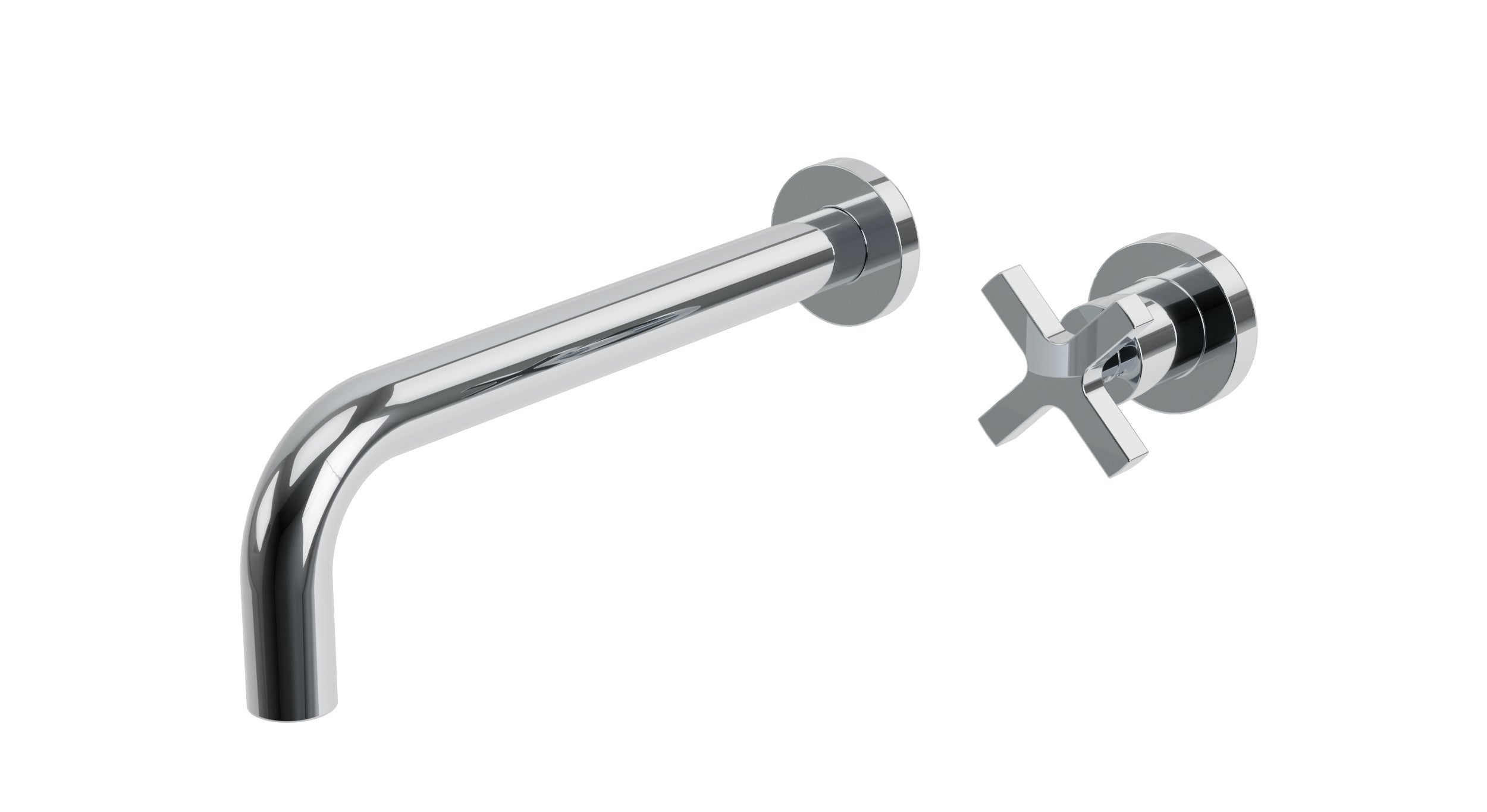 Flatiron One Handle Wall Mount 10" Lavatory Faucet with Linear Cross Handle