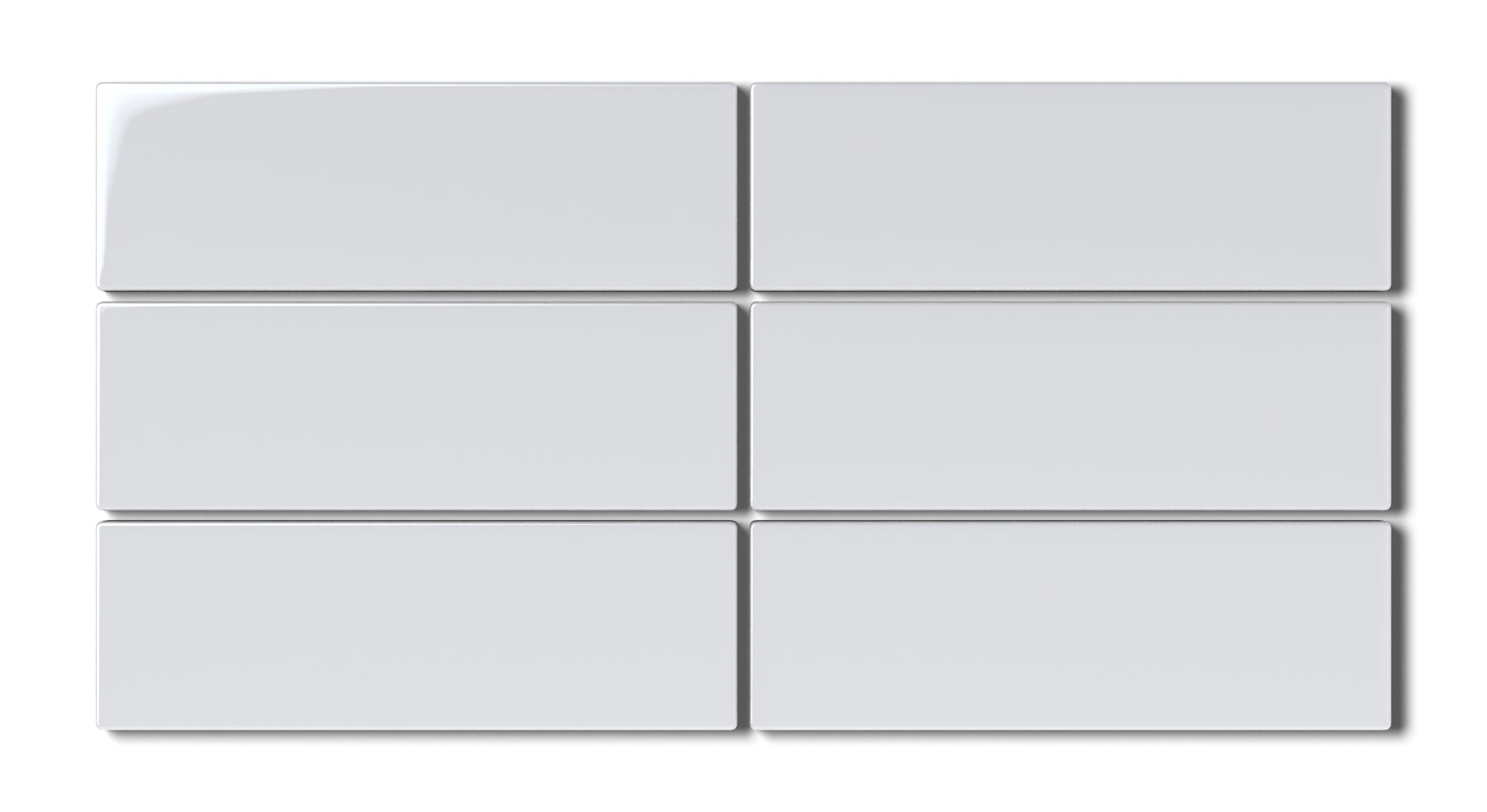 2x6 Natural Press Ceramic Tile in Tin Oxide Gloss