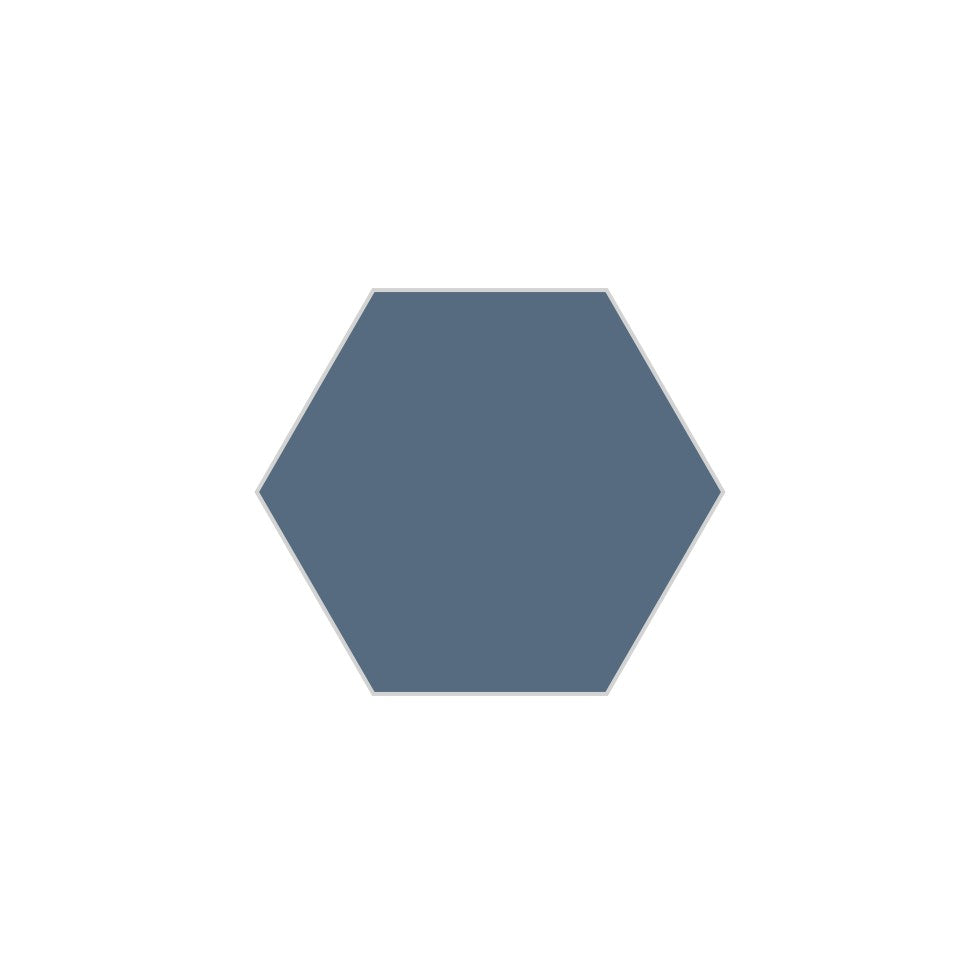 6" Hexagon Original Ceramic Tile in Slate Blue Matte