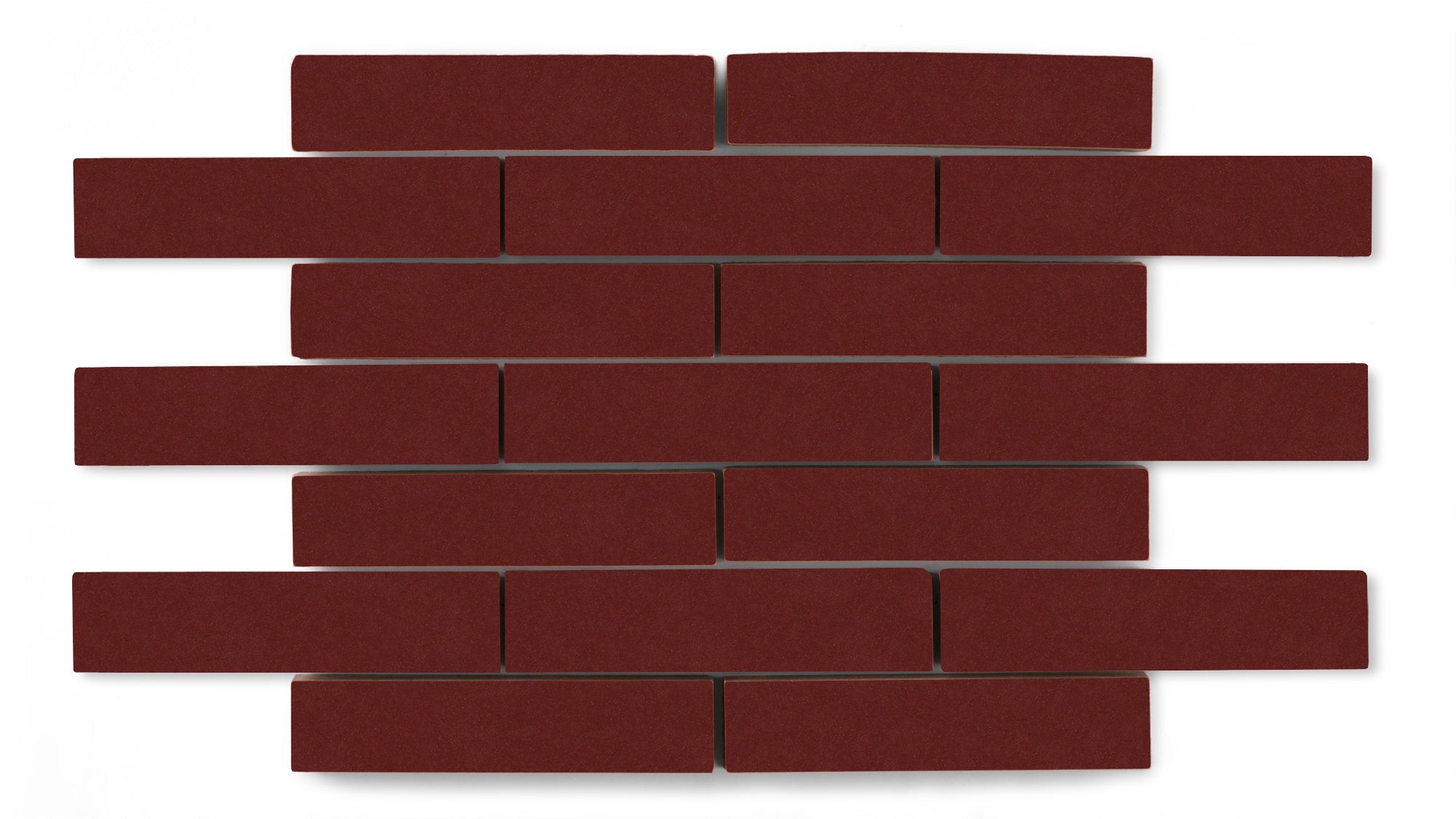1x4 Half Offset Sheeted Original Ceramic Mosaic Tile in Vintage Leather Matte