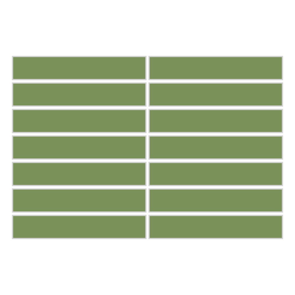 1x6 Straight Set Sheeted Original Ceramic Mosaic Tile in Kelp Matte