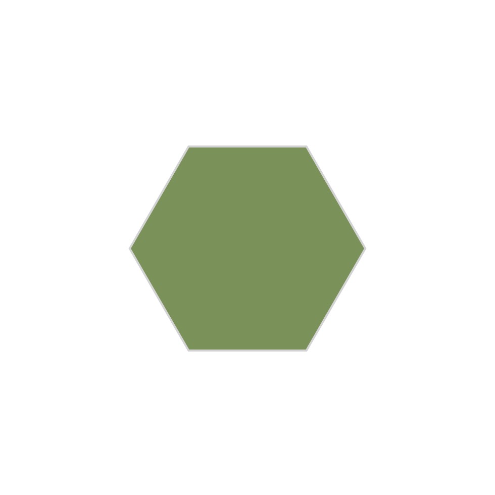 6" Hexagon Original Ceramic Tile in Kelp Matte