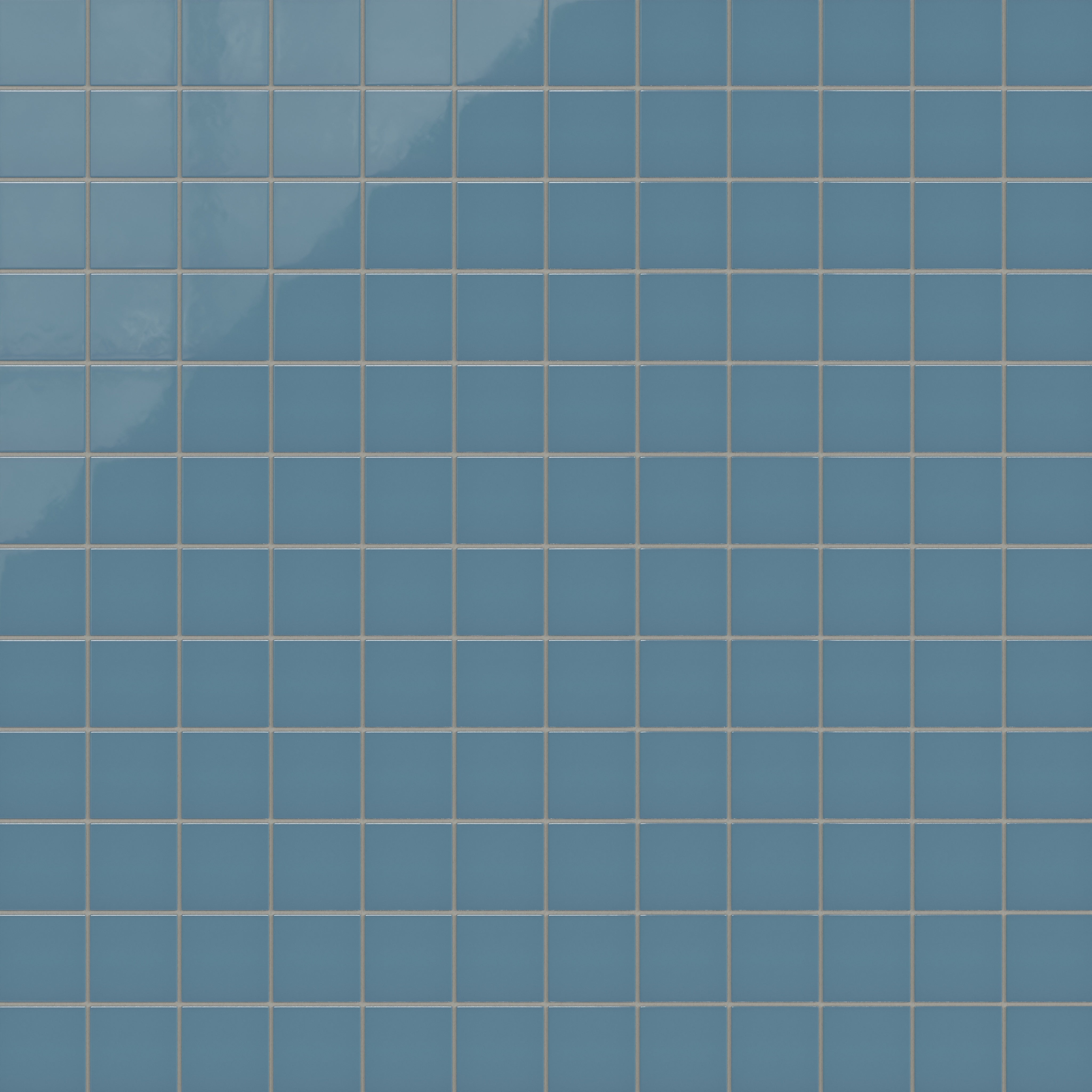 3x3 Straight Set Sheeted Natural Press Ceramic Mosaic Tile in Azurite Gloss