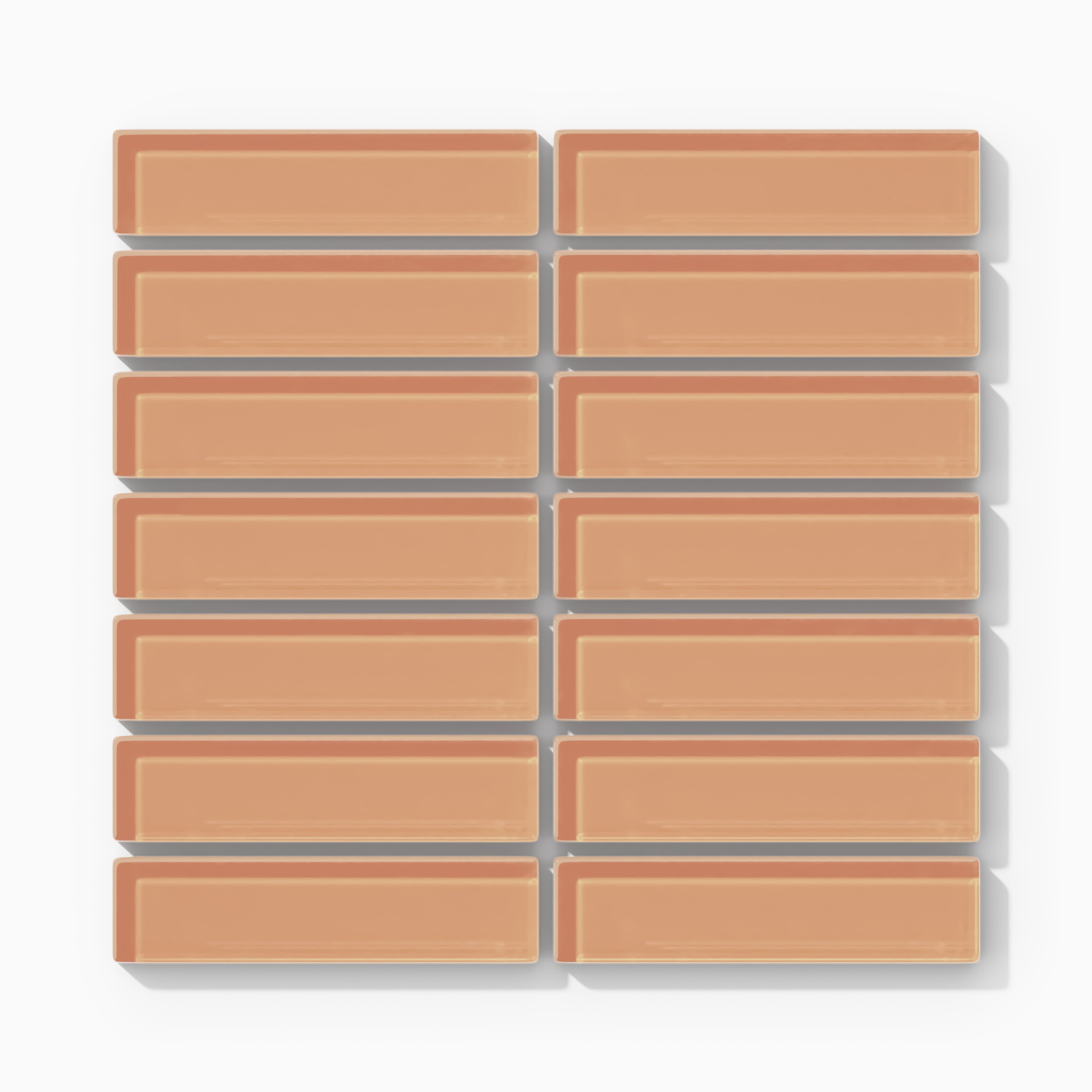 1x4 Straight Set Sheeted Glass Mosaic Tile in Carolina Wren Gloss
