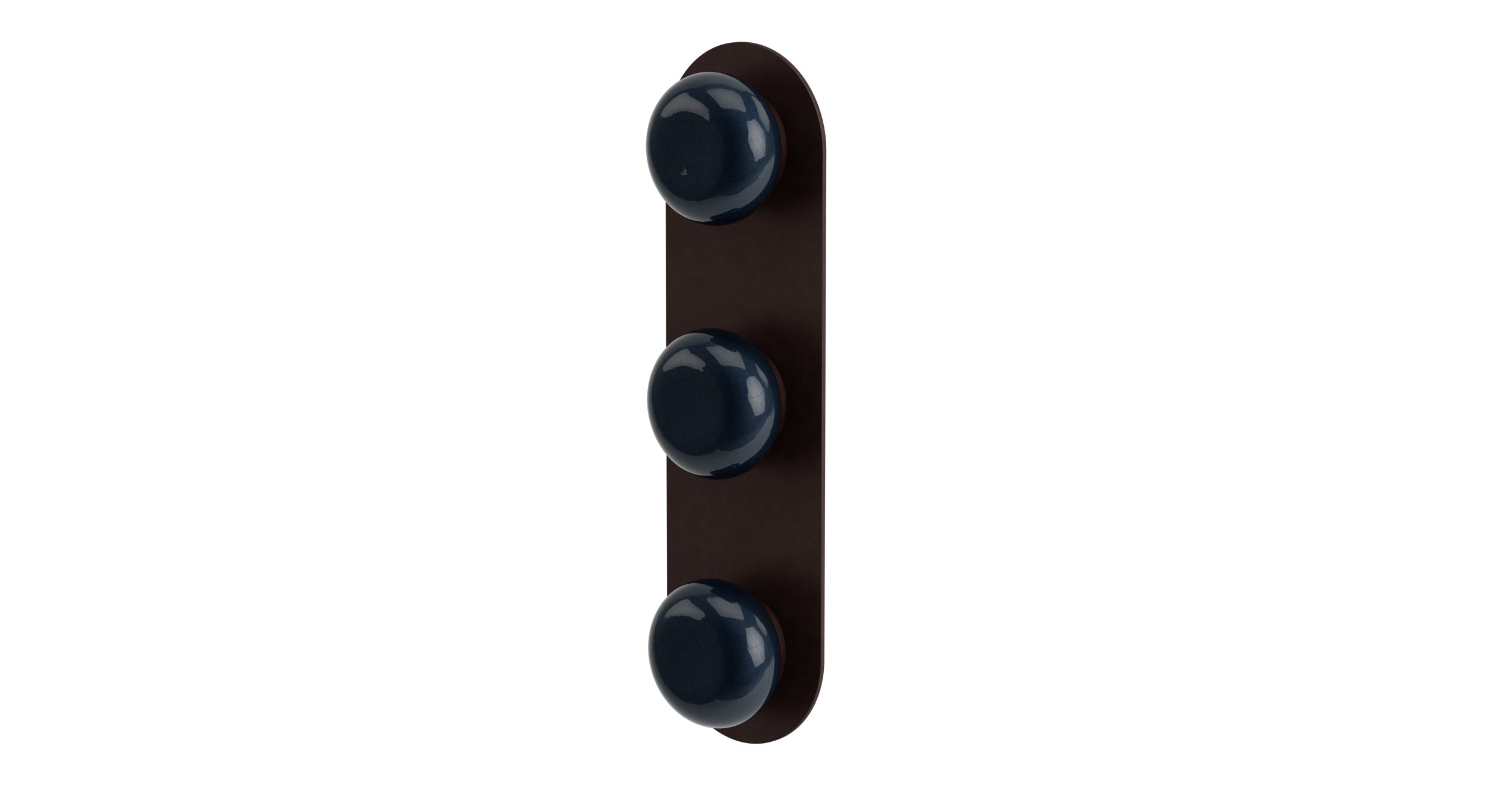 Foundry Three Handle Wall Mount Shower Trim with Pebble Ceramic Knob Handles in Architectural Copper