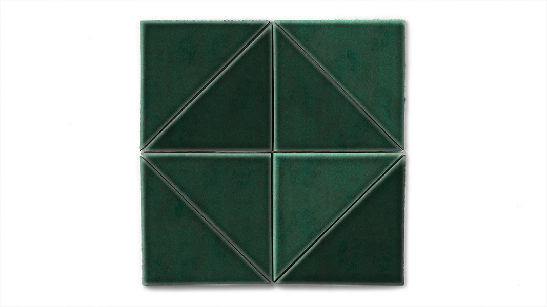 6" Triangle Original Ceramic Tile in Evergreen Gloss
