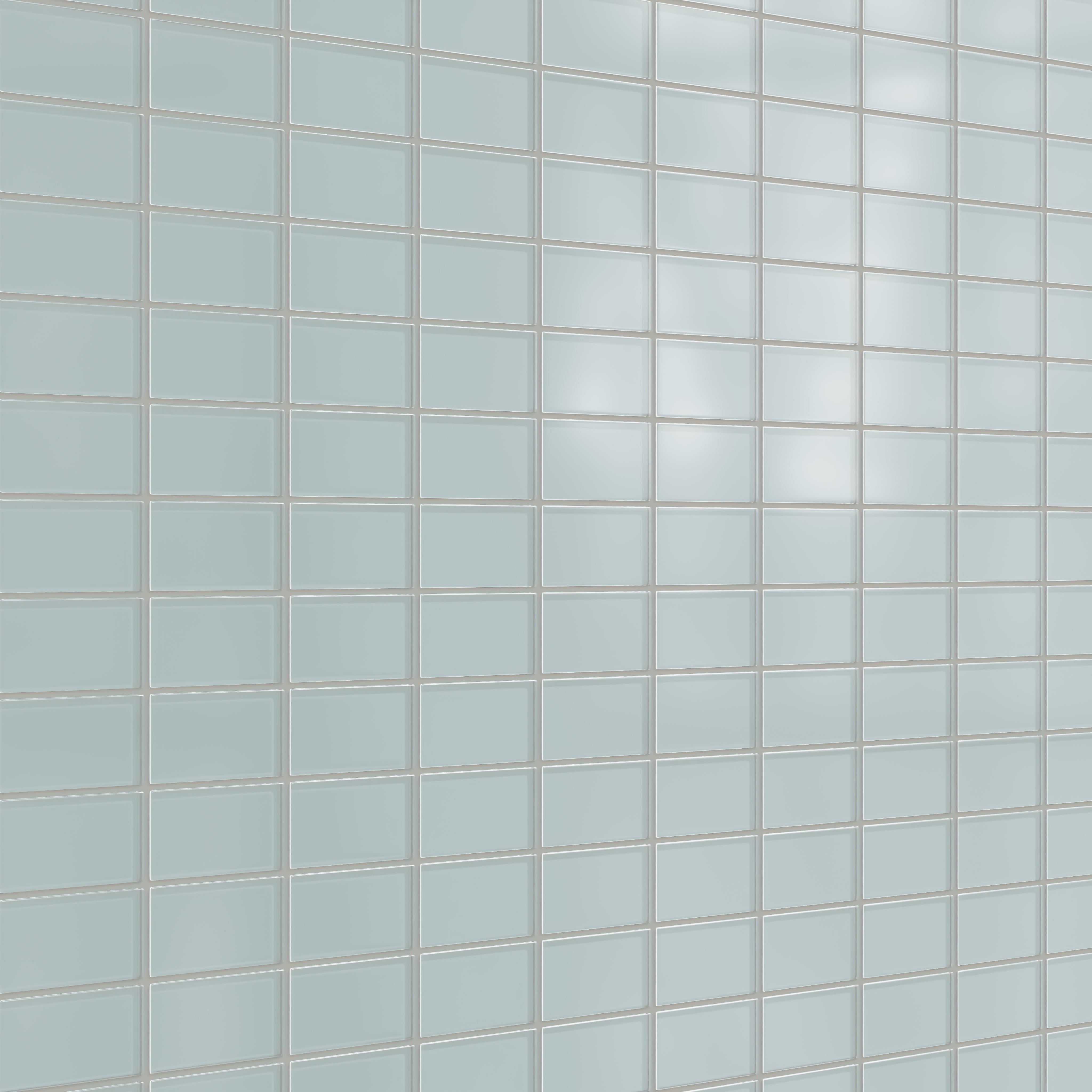 2x4 Straight Set Sheeted Glass Mosaic Tile in Great Blue Heron Matte