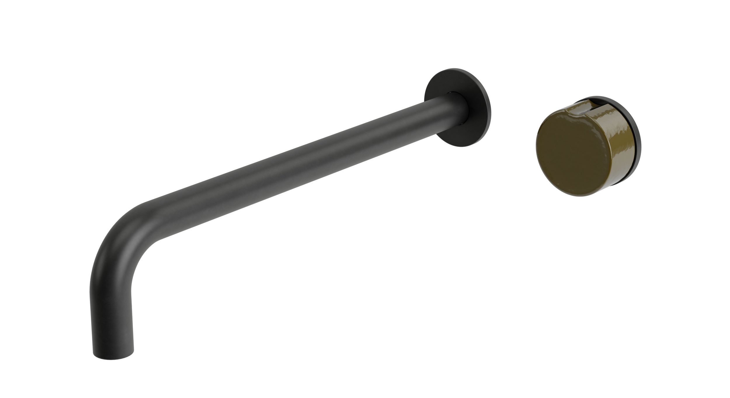 Foundry One Handle Wall Mount 12" Lavatory Faucet with Pebble Ceramic Knob Handle in Oil Rubbed Bronze