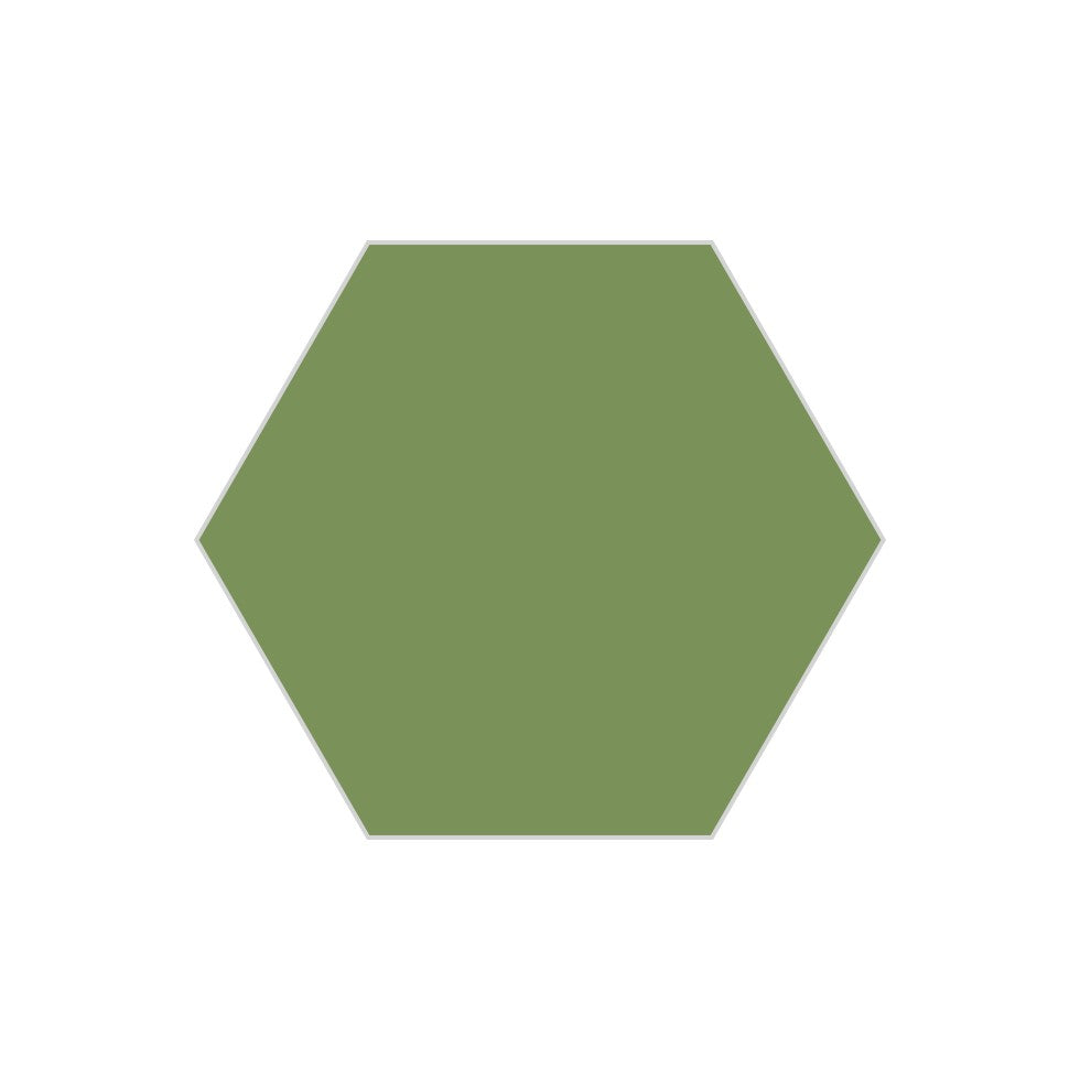 8" Hexagon Original Ceramic Tile in Kelp Matte