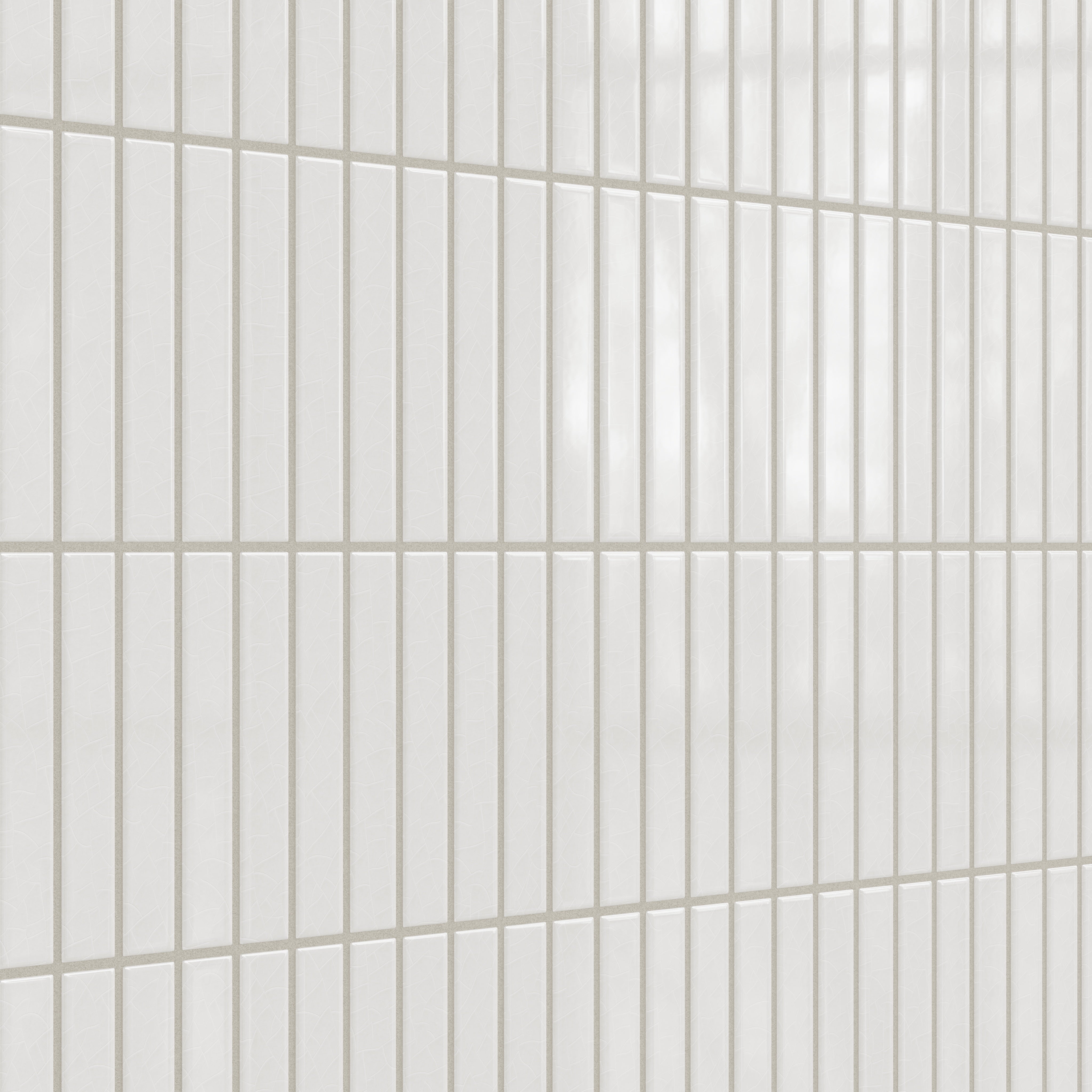 1x6 Straight Set Sheeted Original Ceramic Mosaic Tile in Frost Gloss
