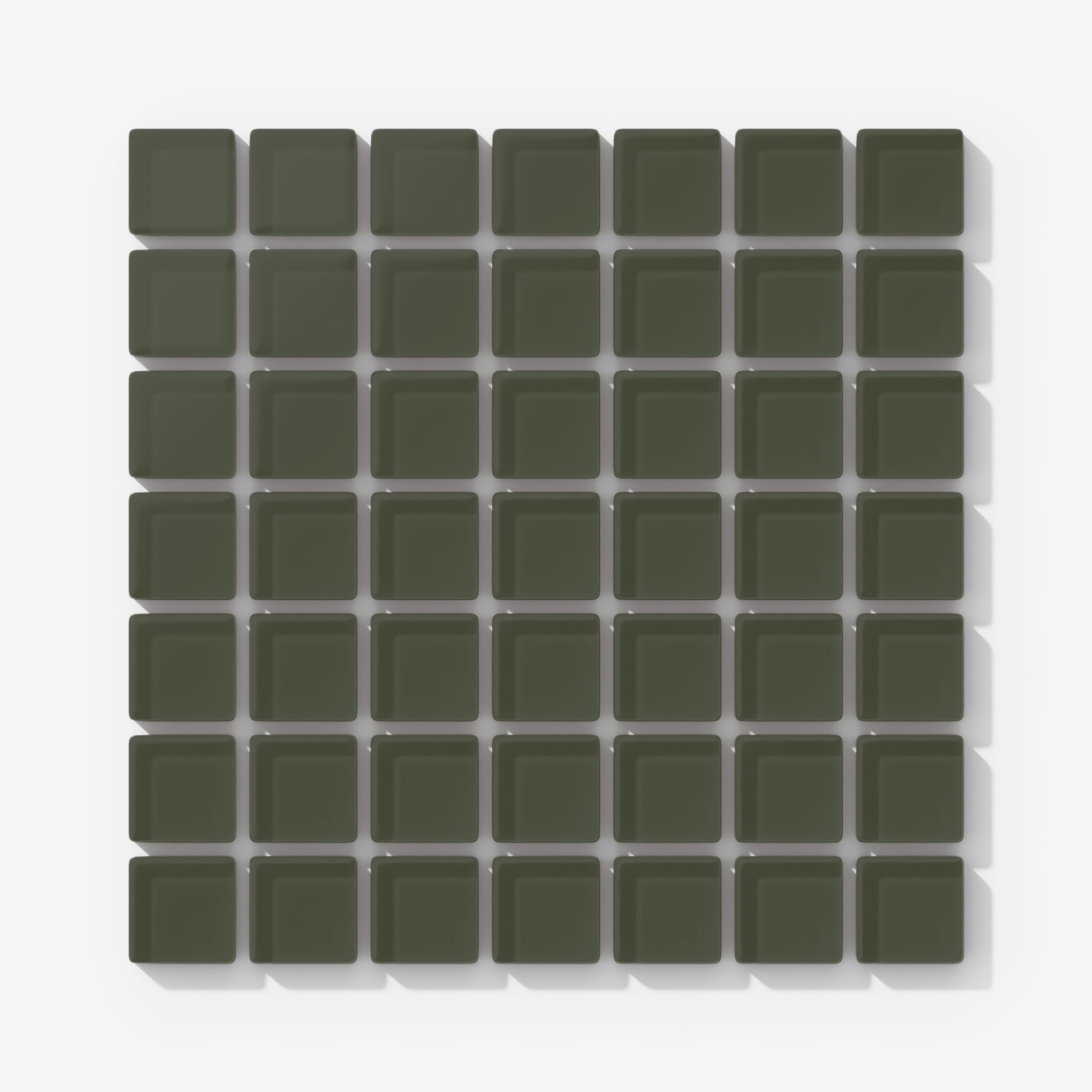 1x1 Straight Set Sheeted Glass Mosaic Tile in Roadrunner Matte