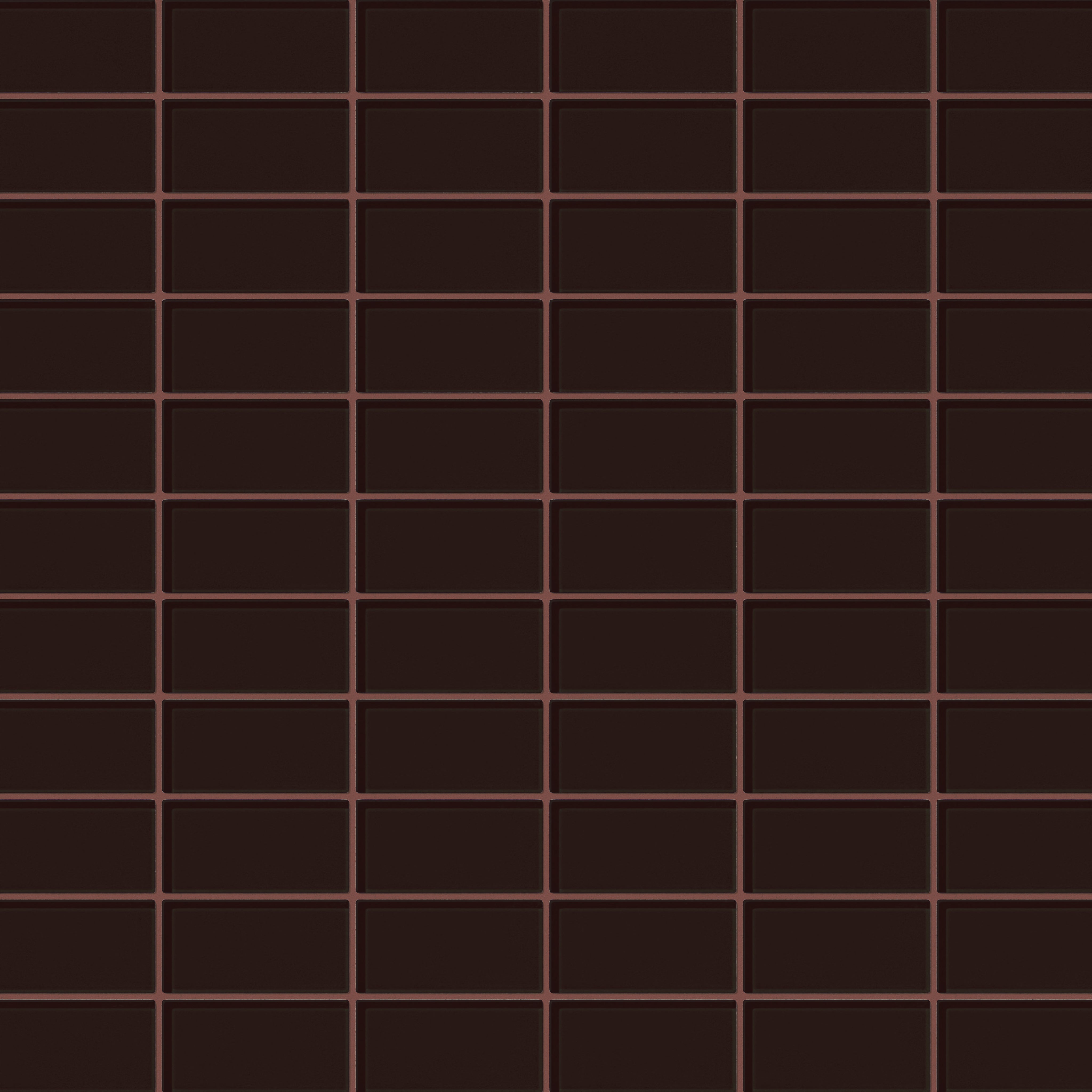 2x4 Straight Set Sheeted Glass Mosaic Tile in Nighthawk Gloss
