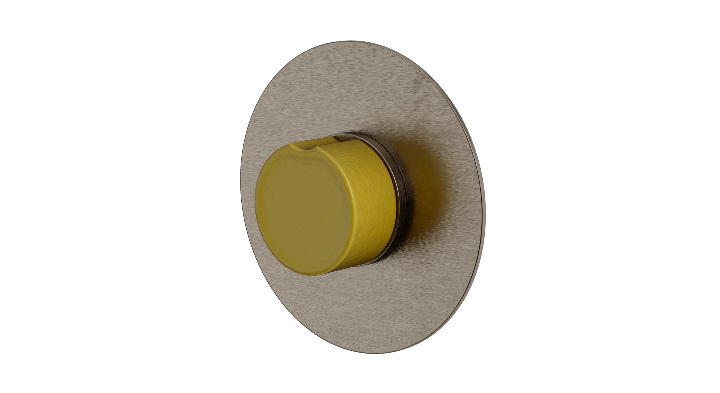Foundry One Handle Wall Mount Shower Trim with Groove Ceramic Knob Handle in Antique Nickel