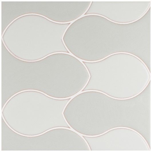 8x8 Handpainted Tile Brook in Neutral Motif