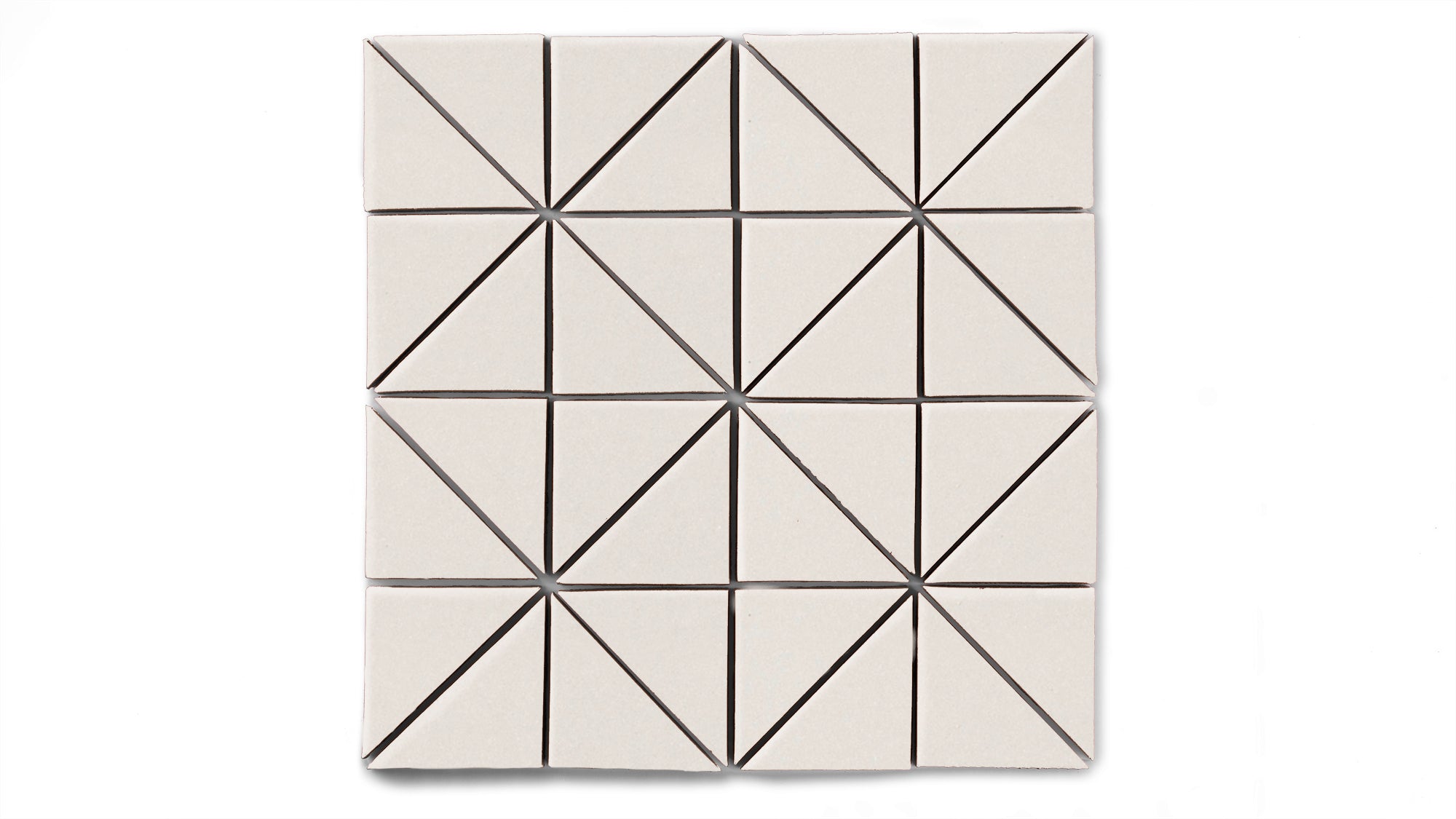 3" Triangle Sheeted - Quadrant Original Ceramic Mosaic Tile in Feldspar Matte