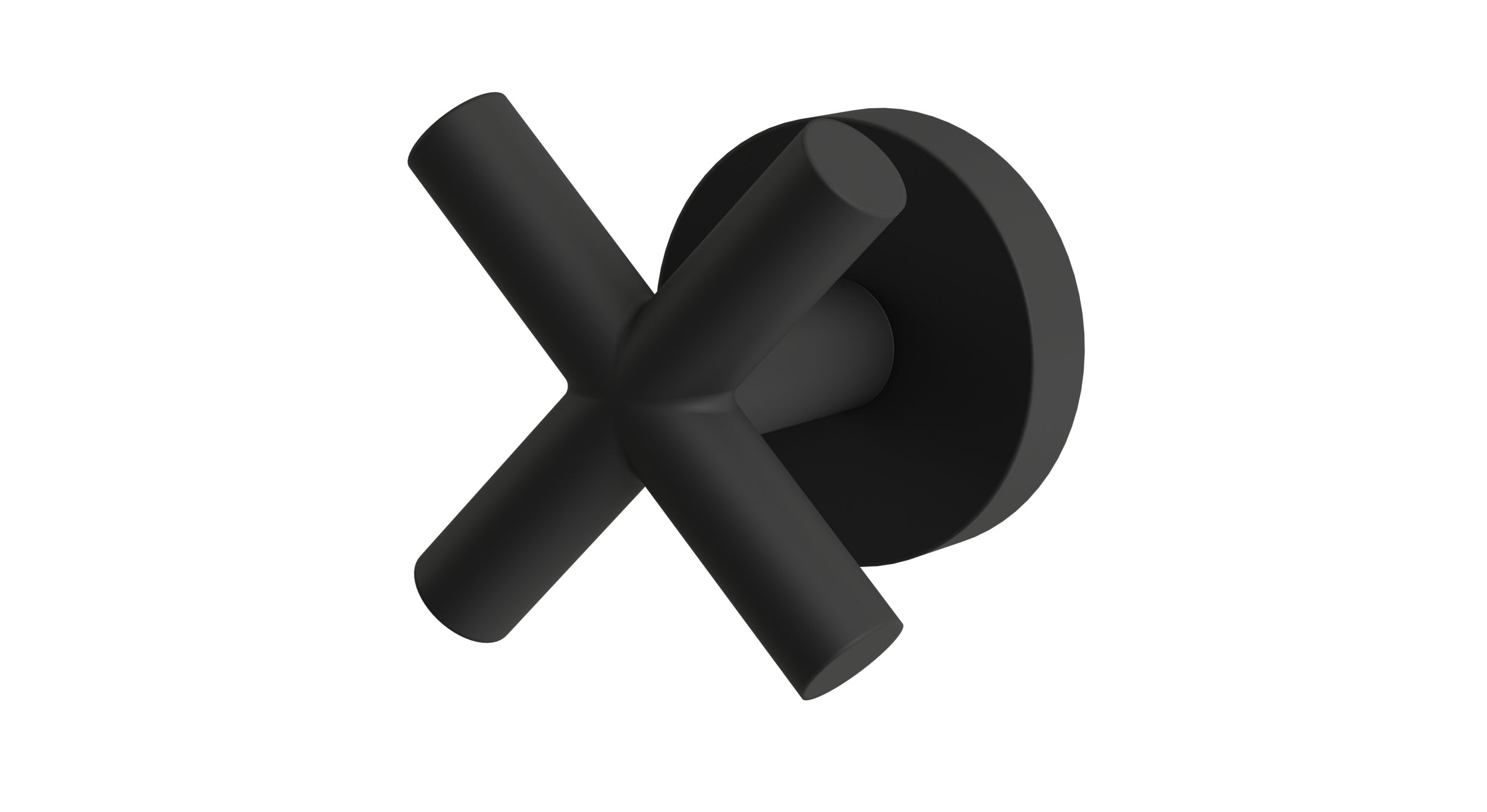 Contour One Handle Wall Mount Diverter/Volume Control Shower Trim with Soft Cross Handle in Matte Black